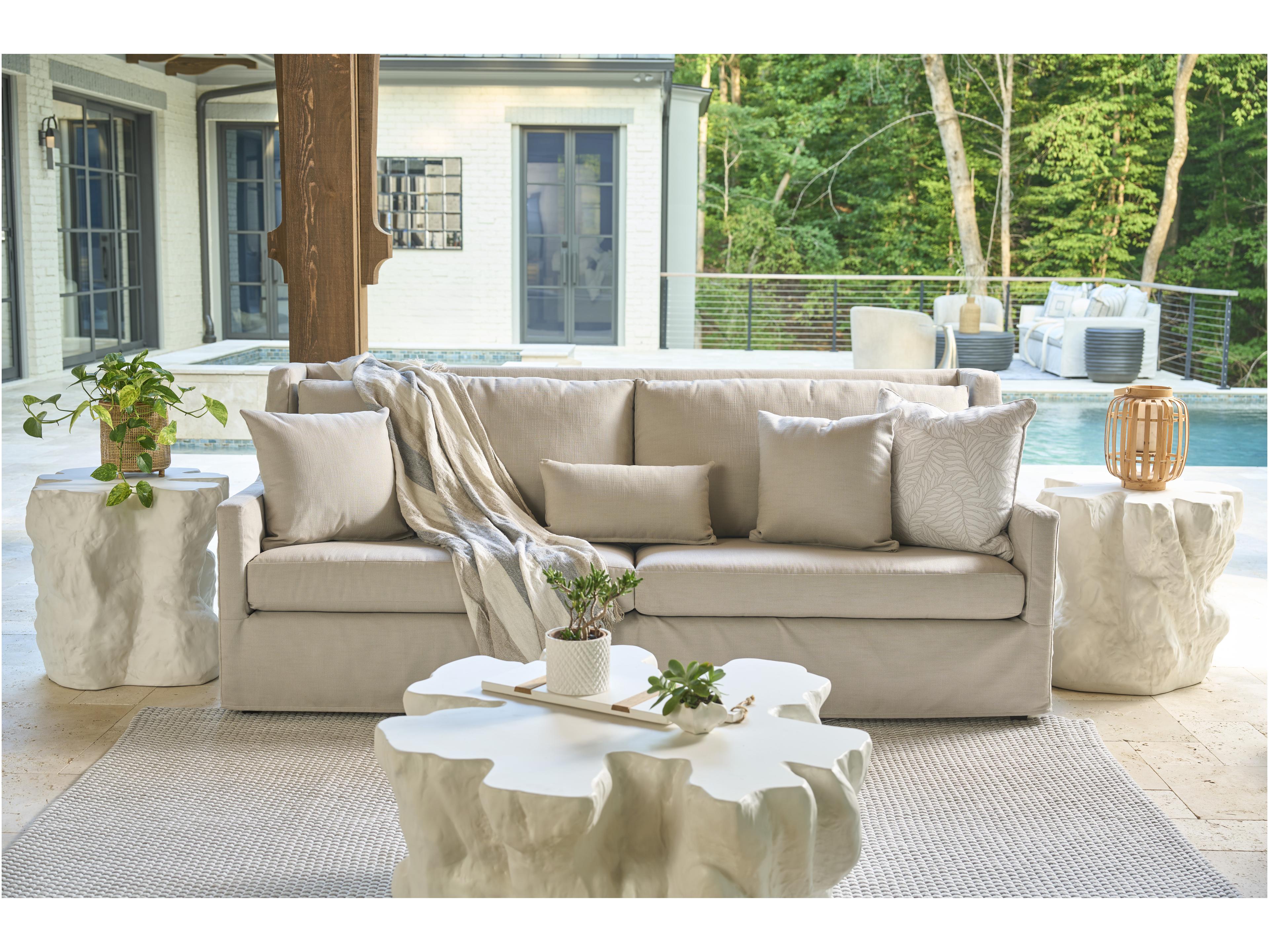 Coastal Living Home Oasis Concrete White End Table