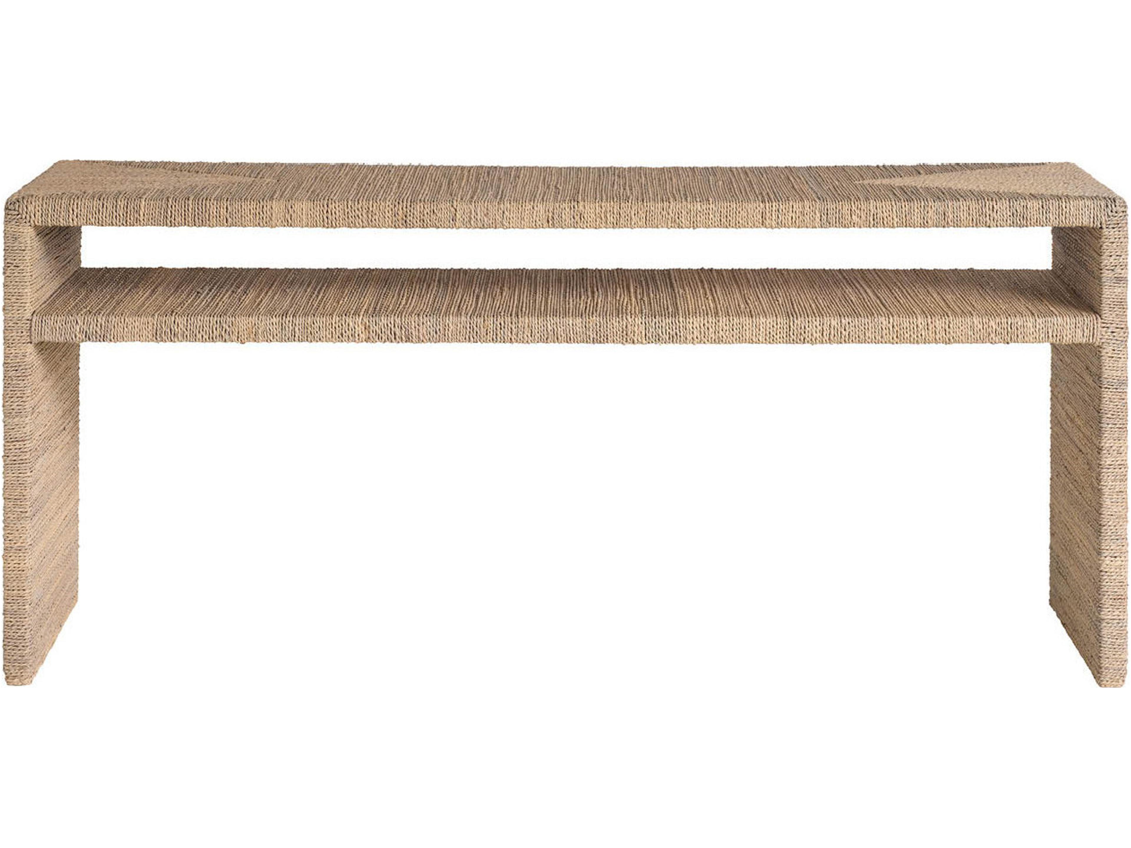 Coastal Living Home Oasis Rectangular Wicker Natural Tan Console Table