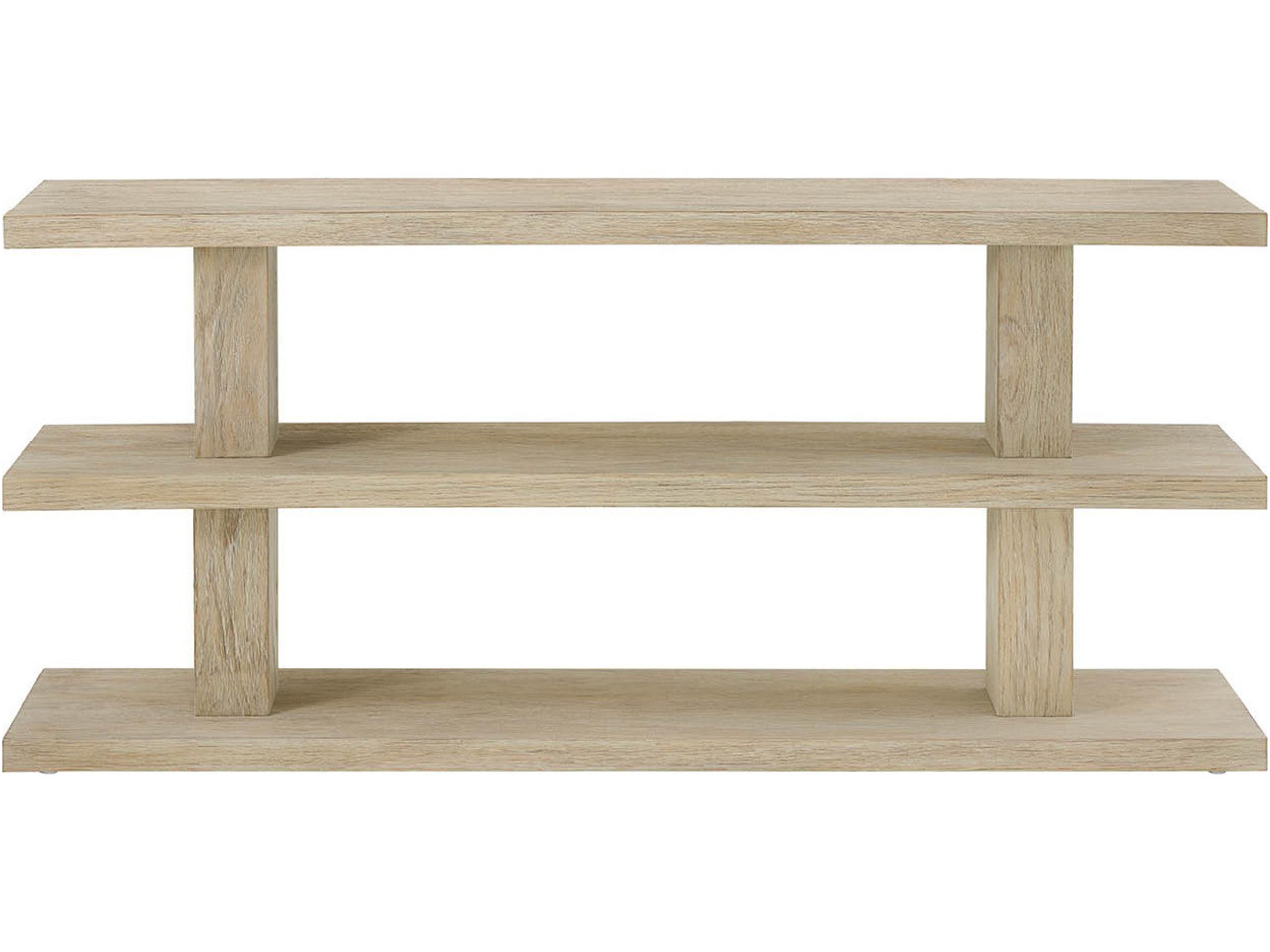 Coastal Living Home Oasis Rectangular Wood Dockside Tan Console Table