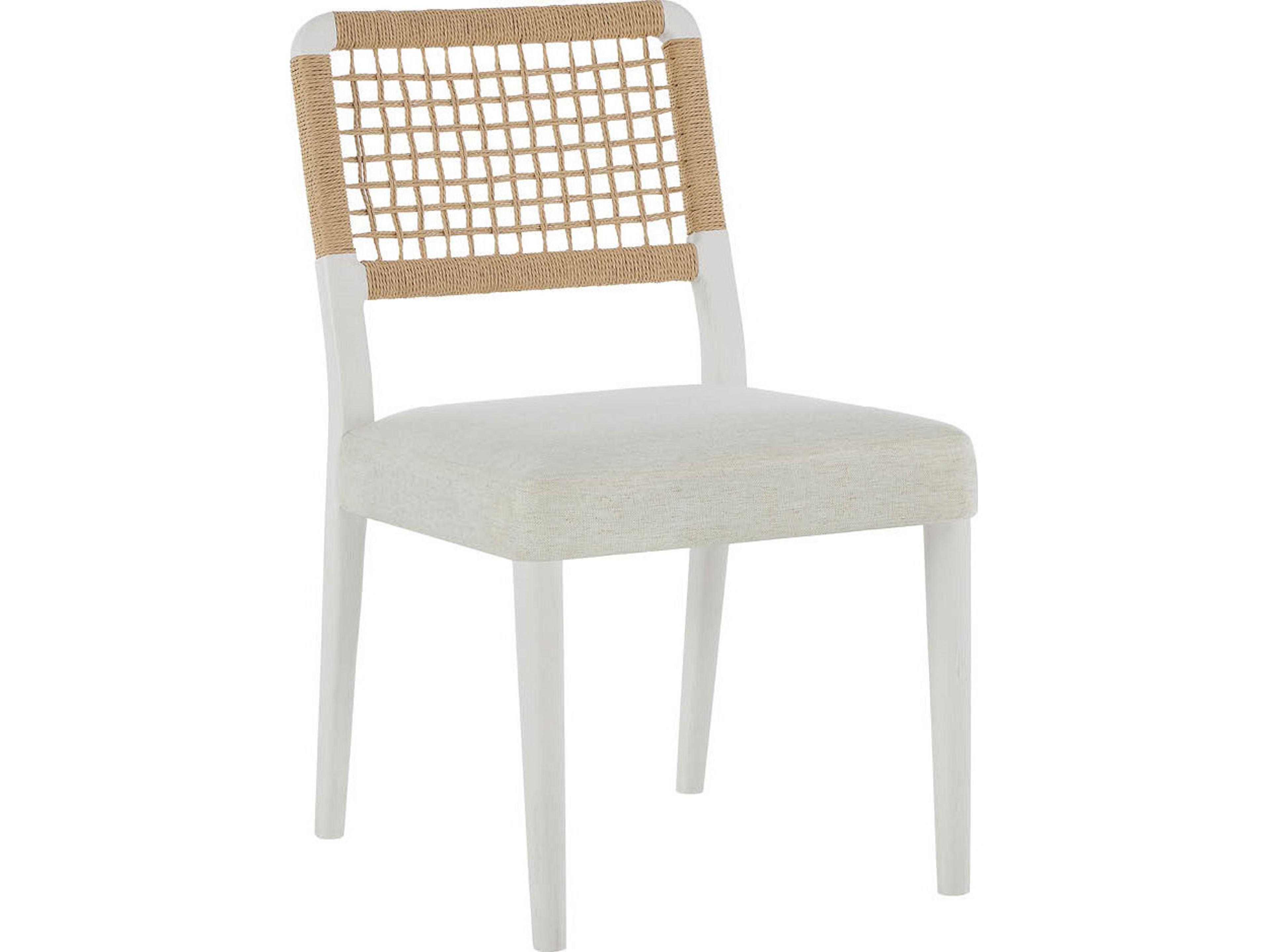 Oasis White Upholstered Armless Dining Chair Set of 2