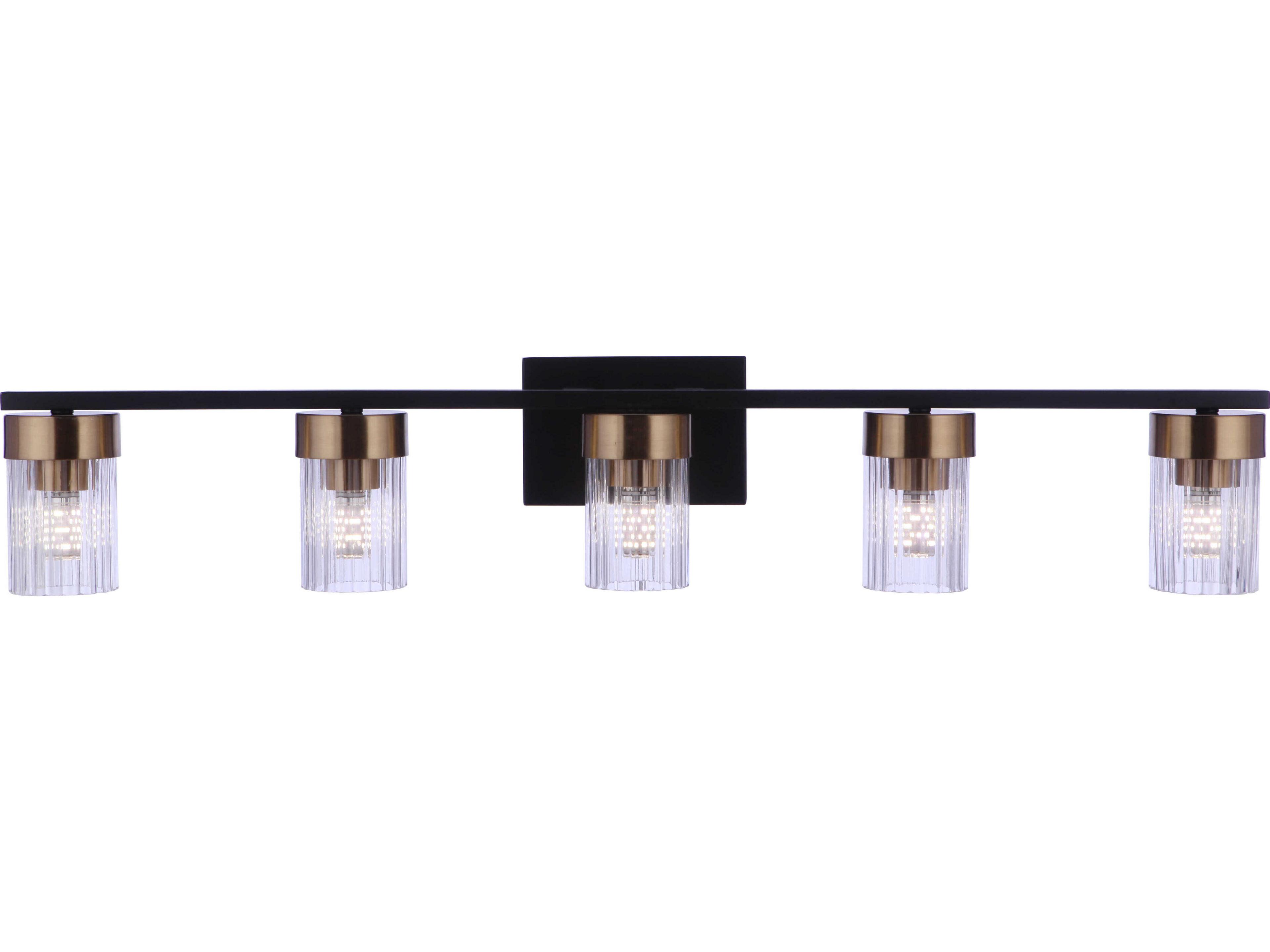 Bond Street 5-Light Flat Black Satin Brass Vanity Light