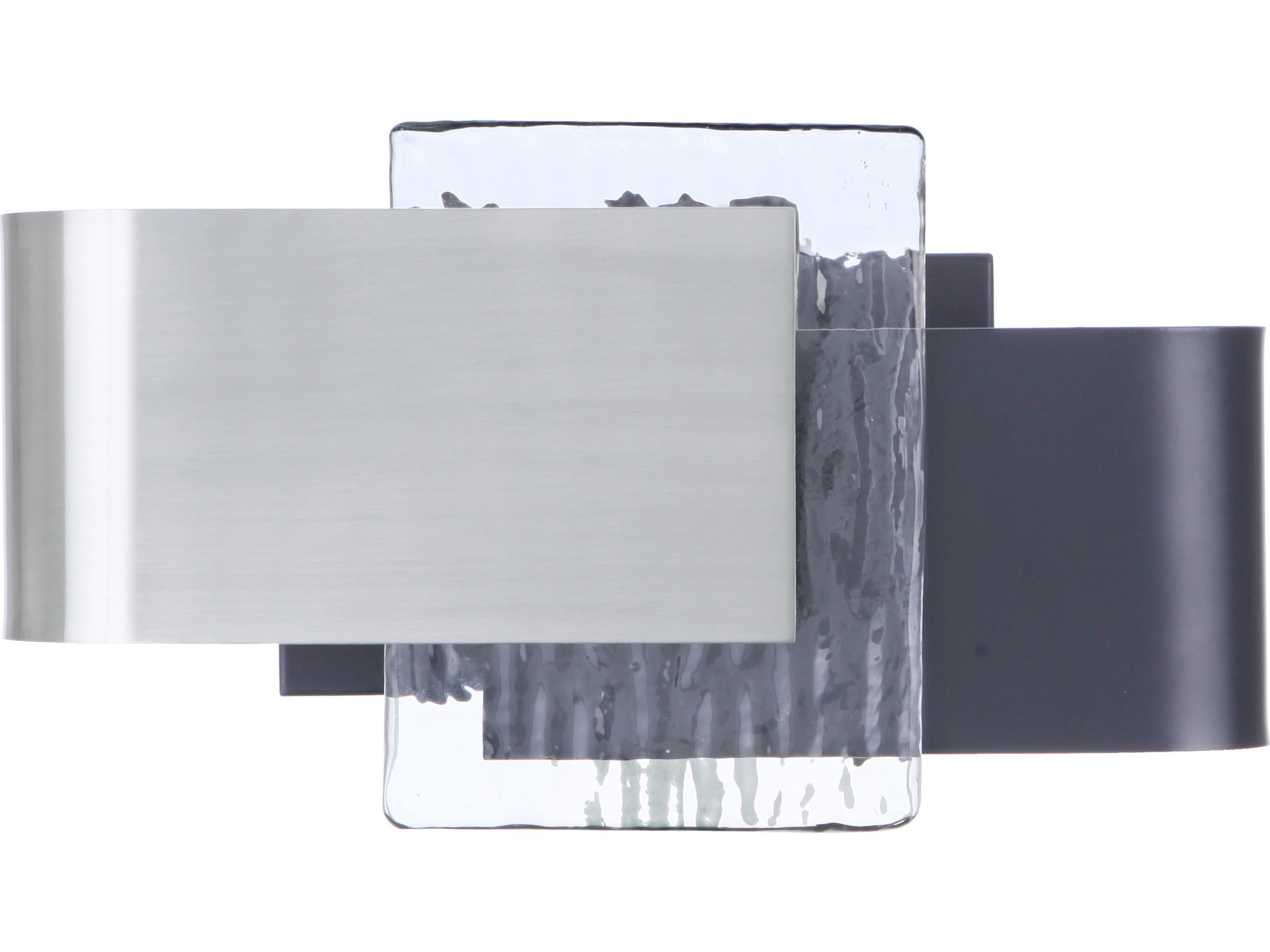 Harmony Flat Black Polished Nickel Glass LED Wall Sconce