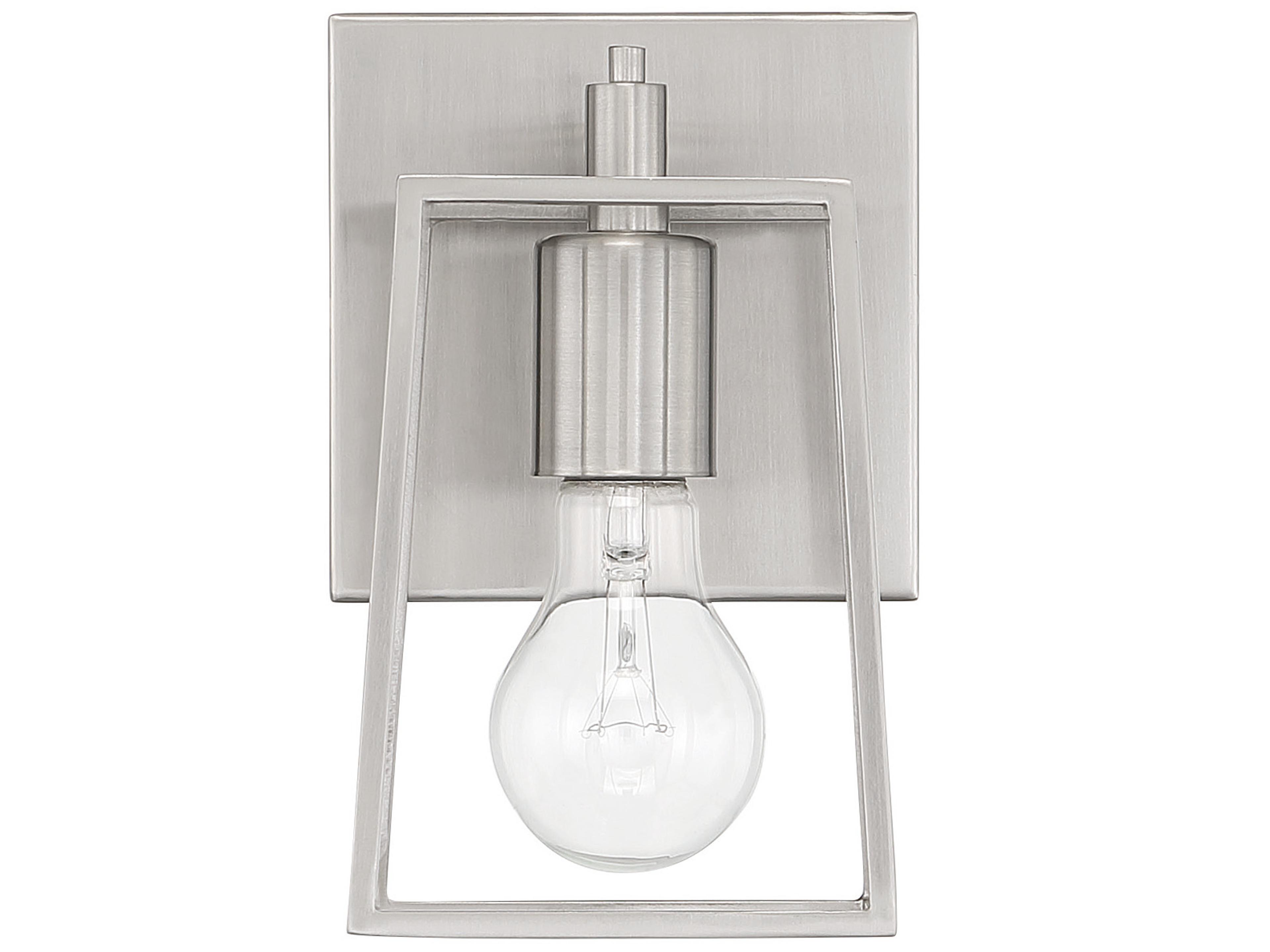 Craftmade Dunn 1-Light Brushed Polished Nickel Glass Vanity Light