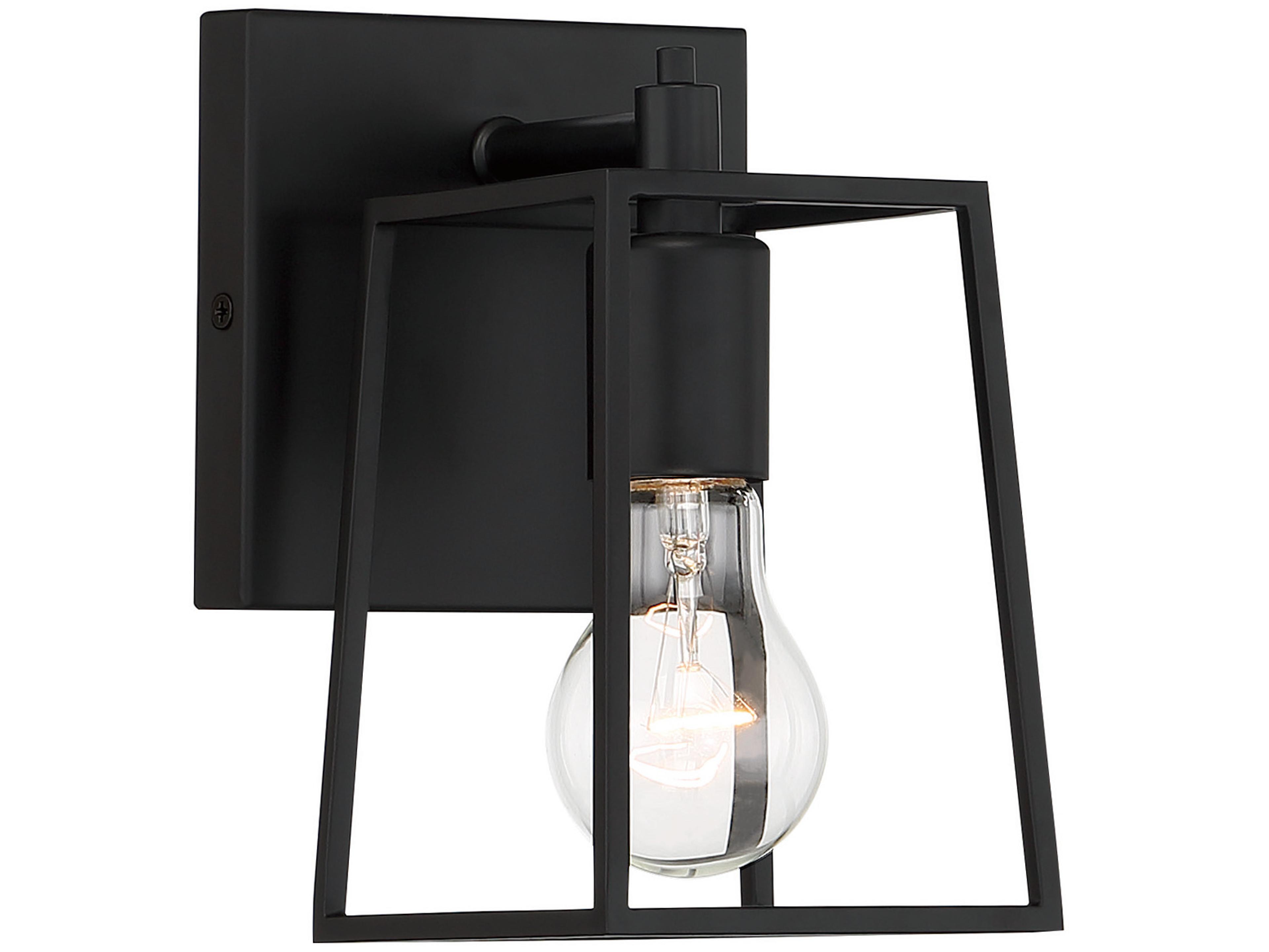 Craftmade Dunn 1-Light Flat Black Glass Vanity Light