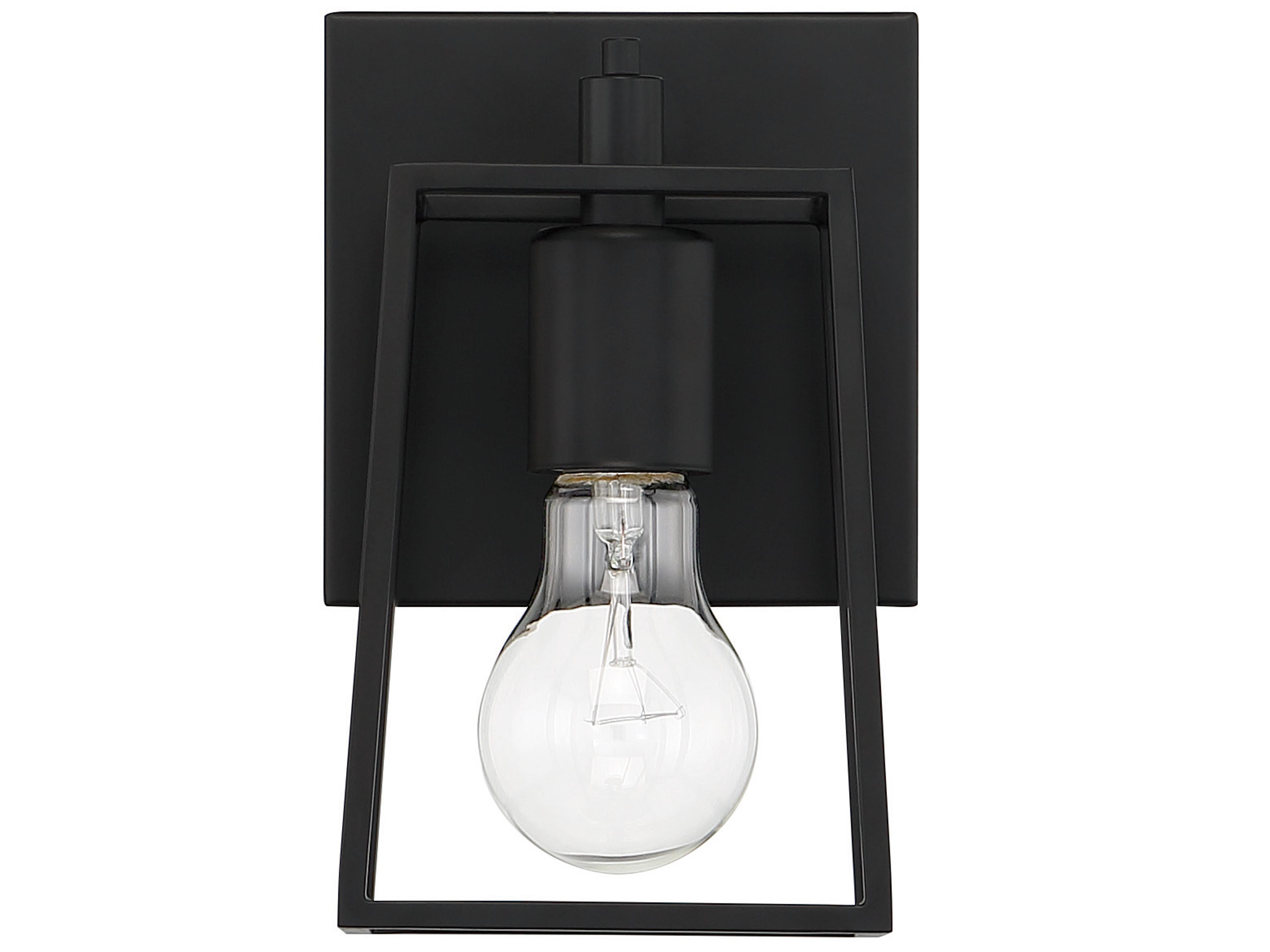 Craftmade Dunn 1-Light Flat Black Glass Vanity Light