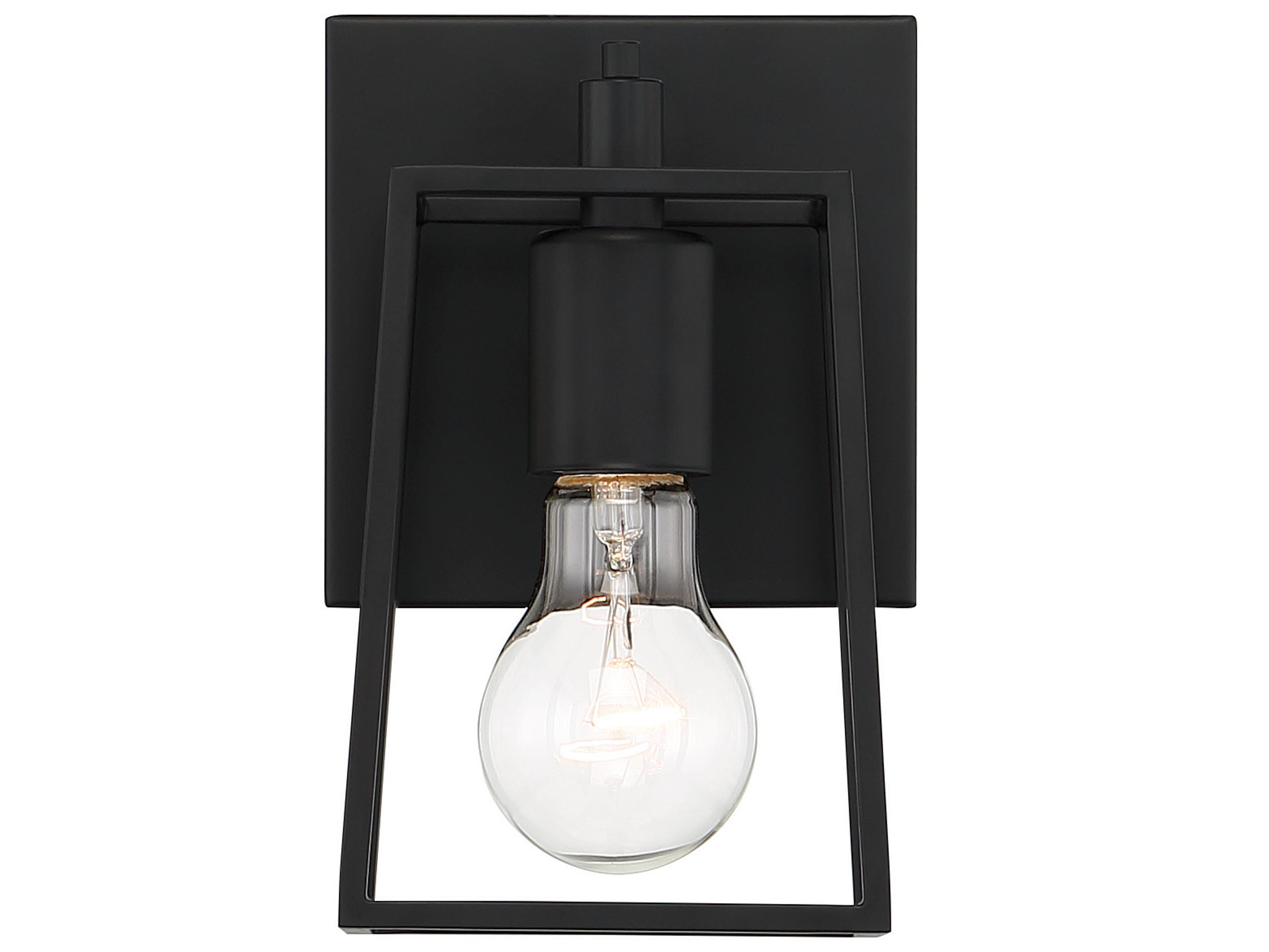 Craftmade Dunn 1-Light Flat Black Glass Vanity Light