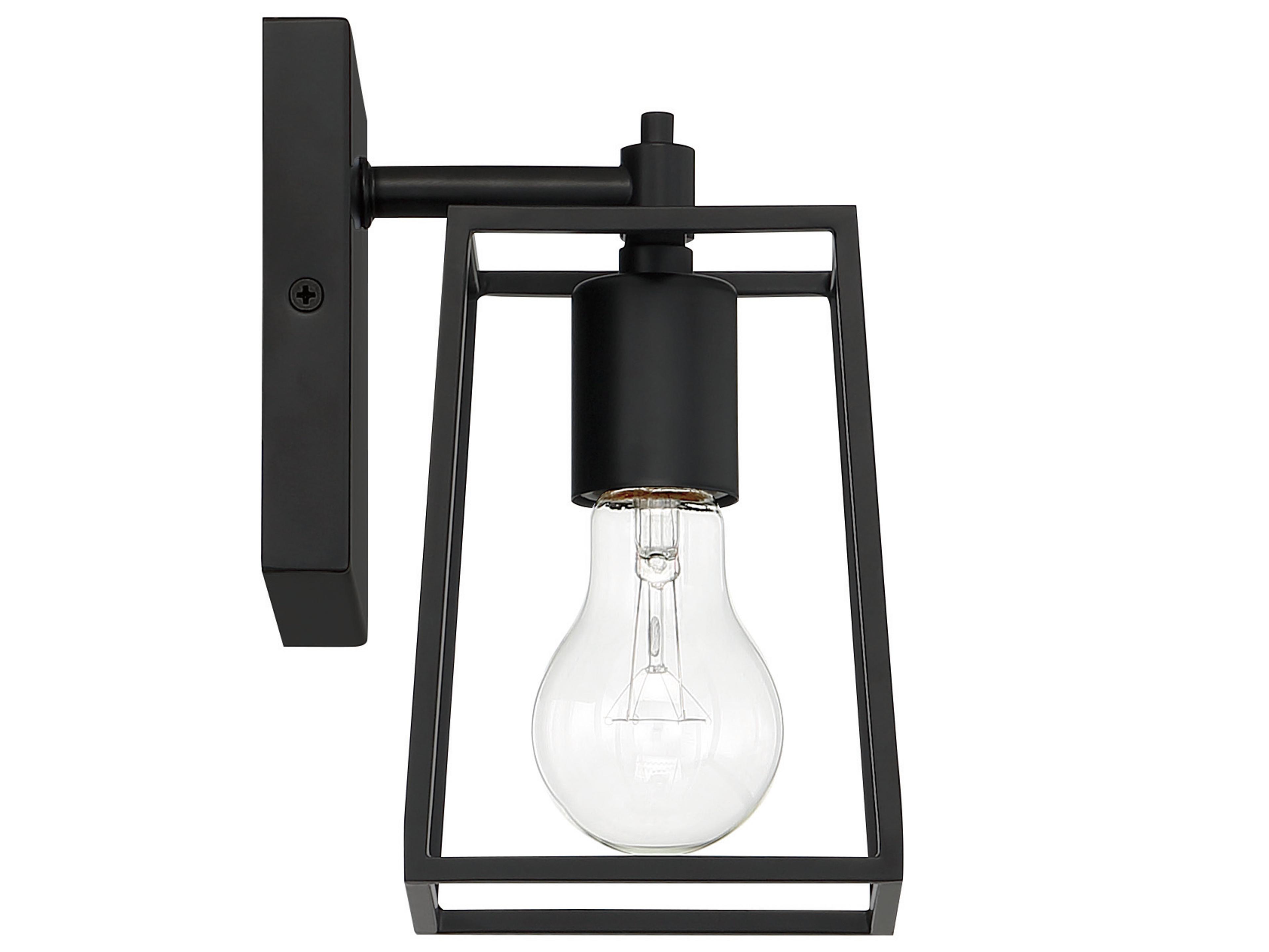 Craftmade Dunn 1-Light Flat Black Glass Vanity Light