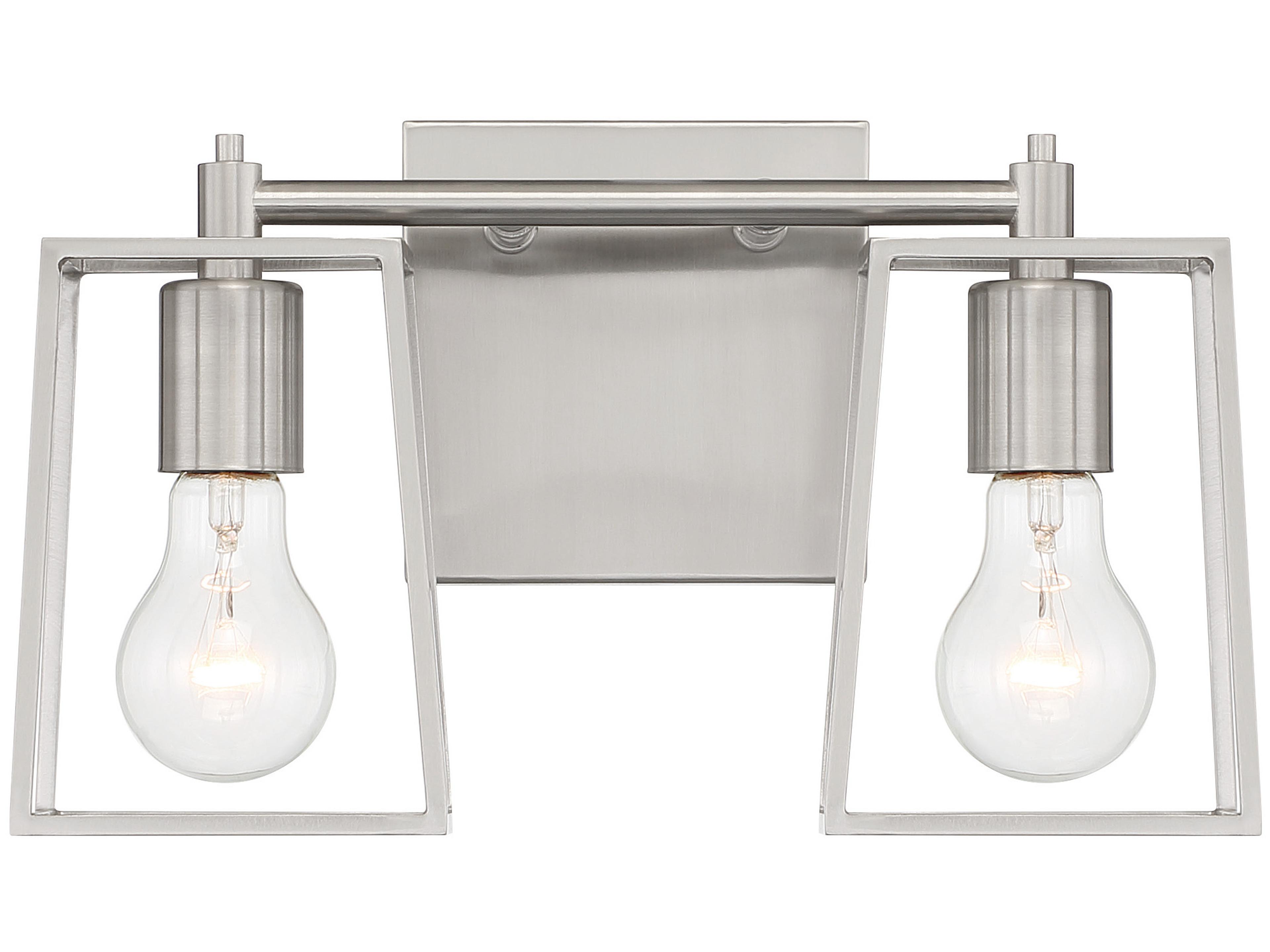 Craftmade Dunn 2-Light Brushed Polished Nickel Glass Vanity Light