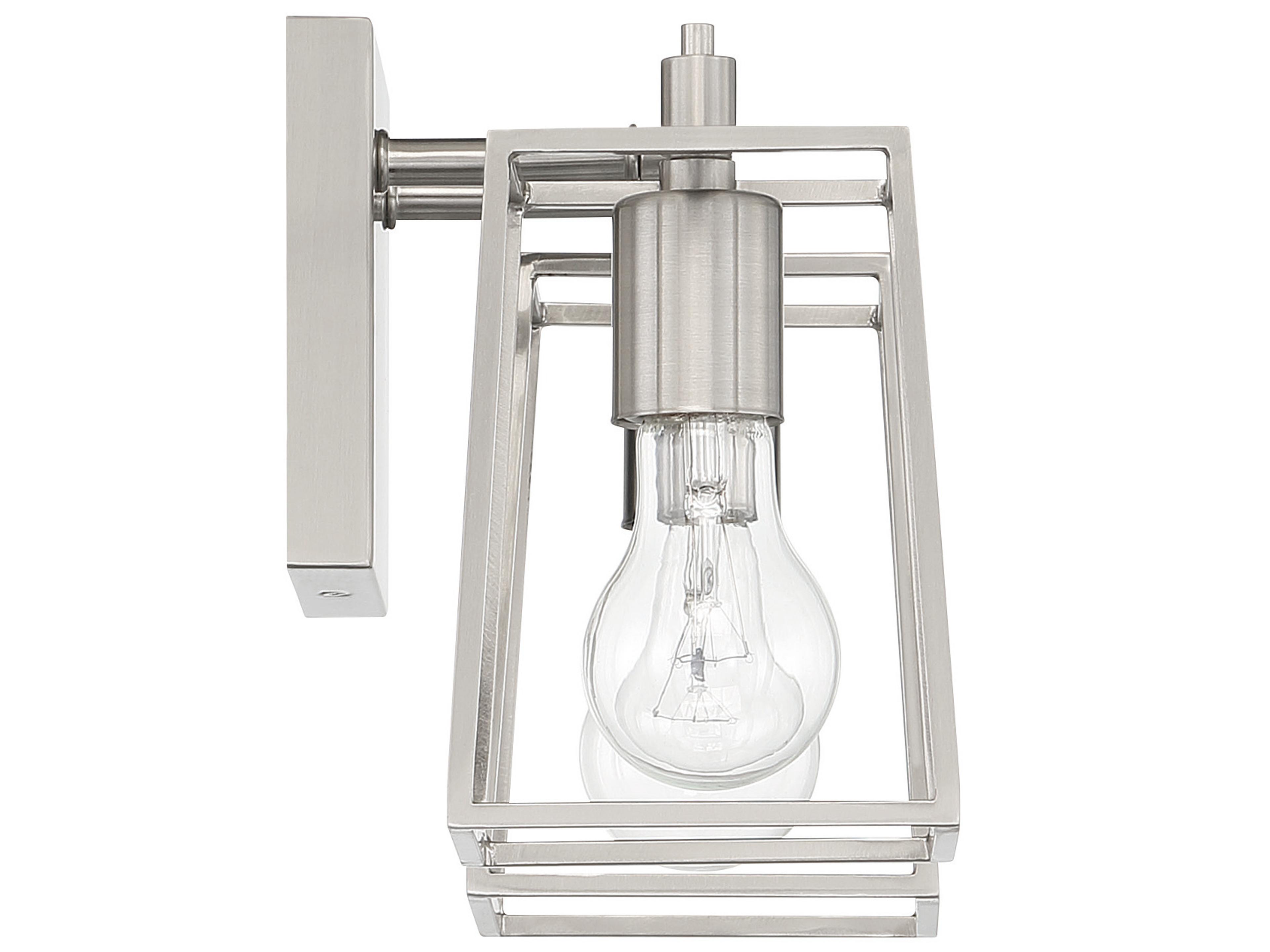 Craftmade Dunn 2-Light Brushed Polished Nickel Glass Vanity Light