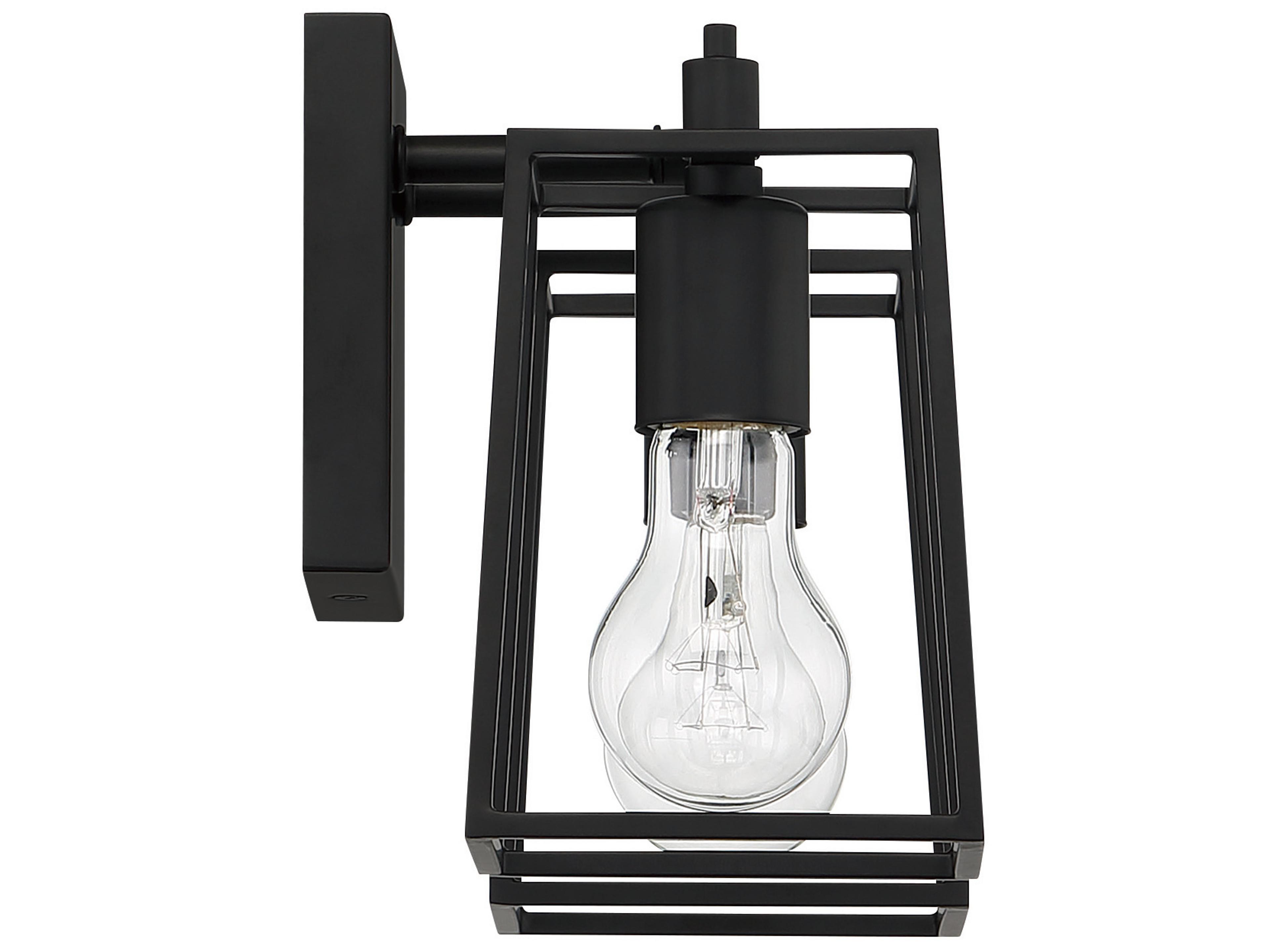 Craftmade Dunn 2-Light Flat Black Glass Vanity Light