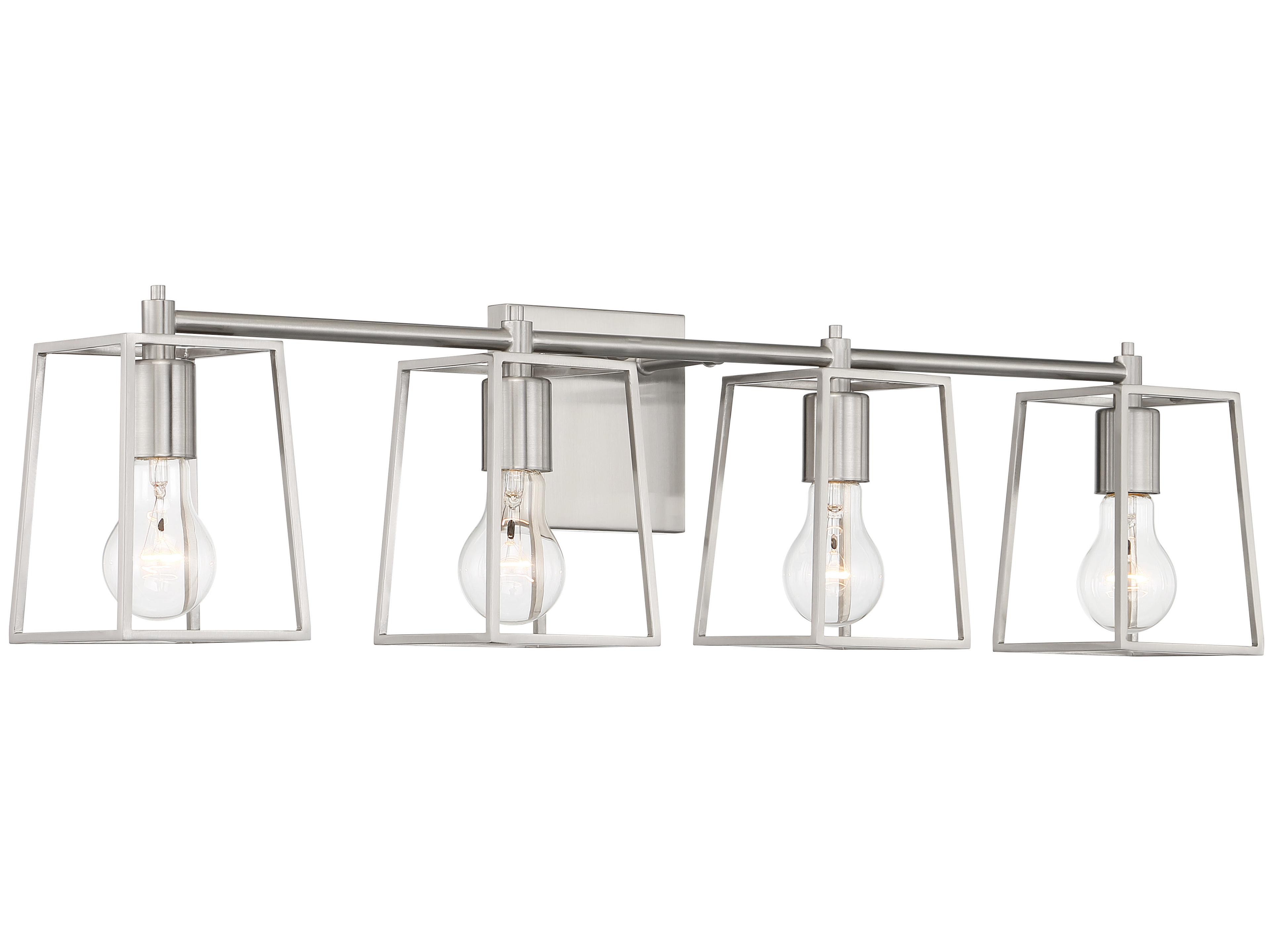 Craftmade Dunn 4-Light Brushed Polished Nickel Glass Vanity Light