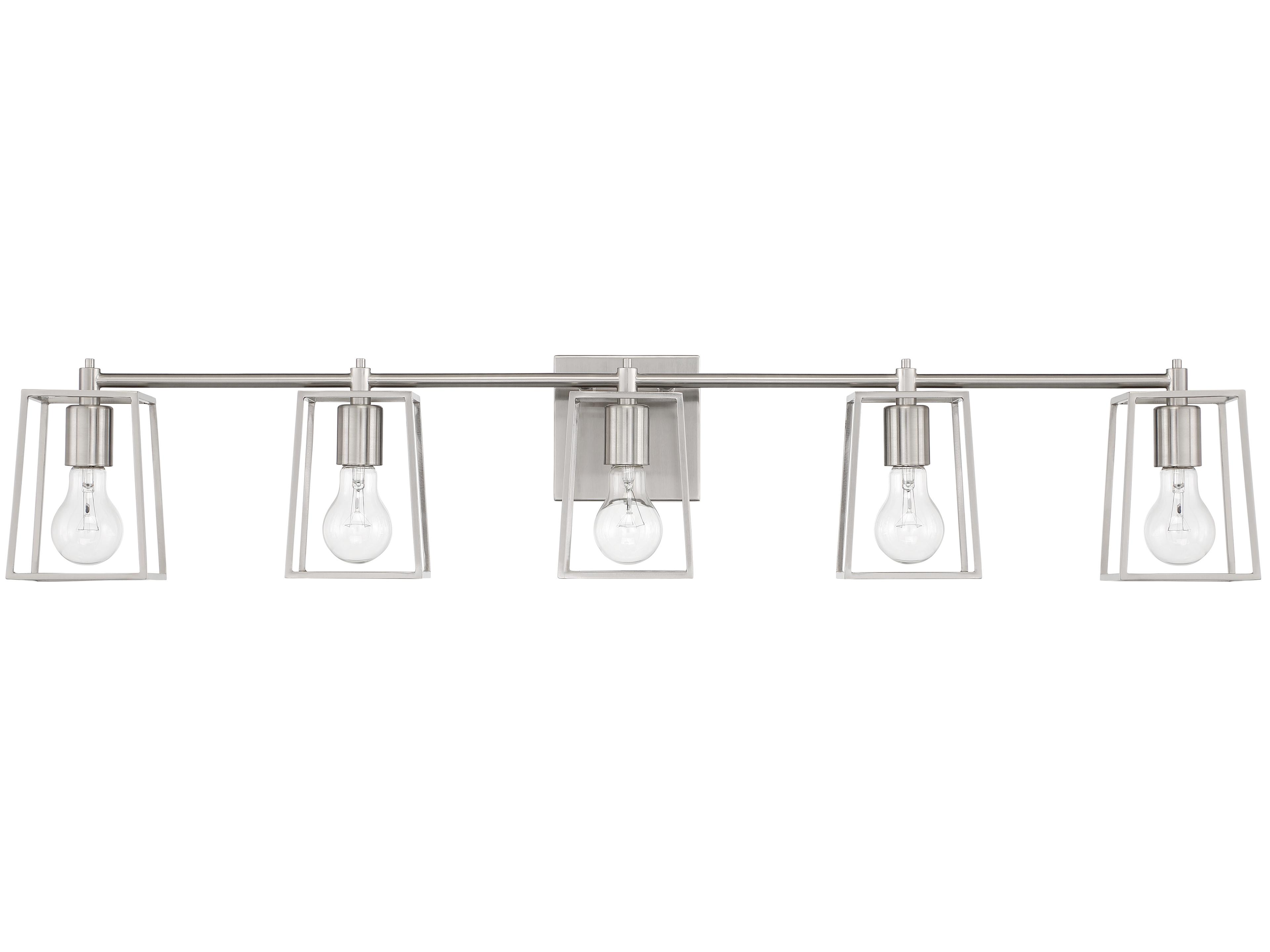 Craftmade Dunn 5-Light Brushed Polished Nickel Glass Vanity Light