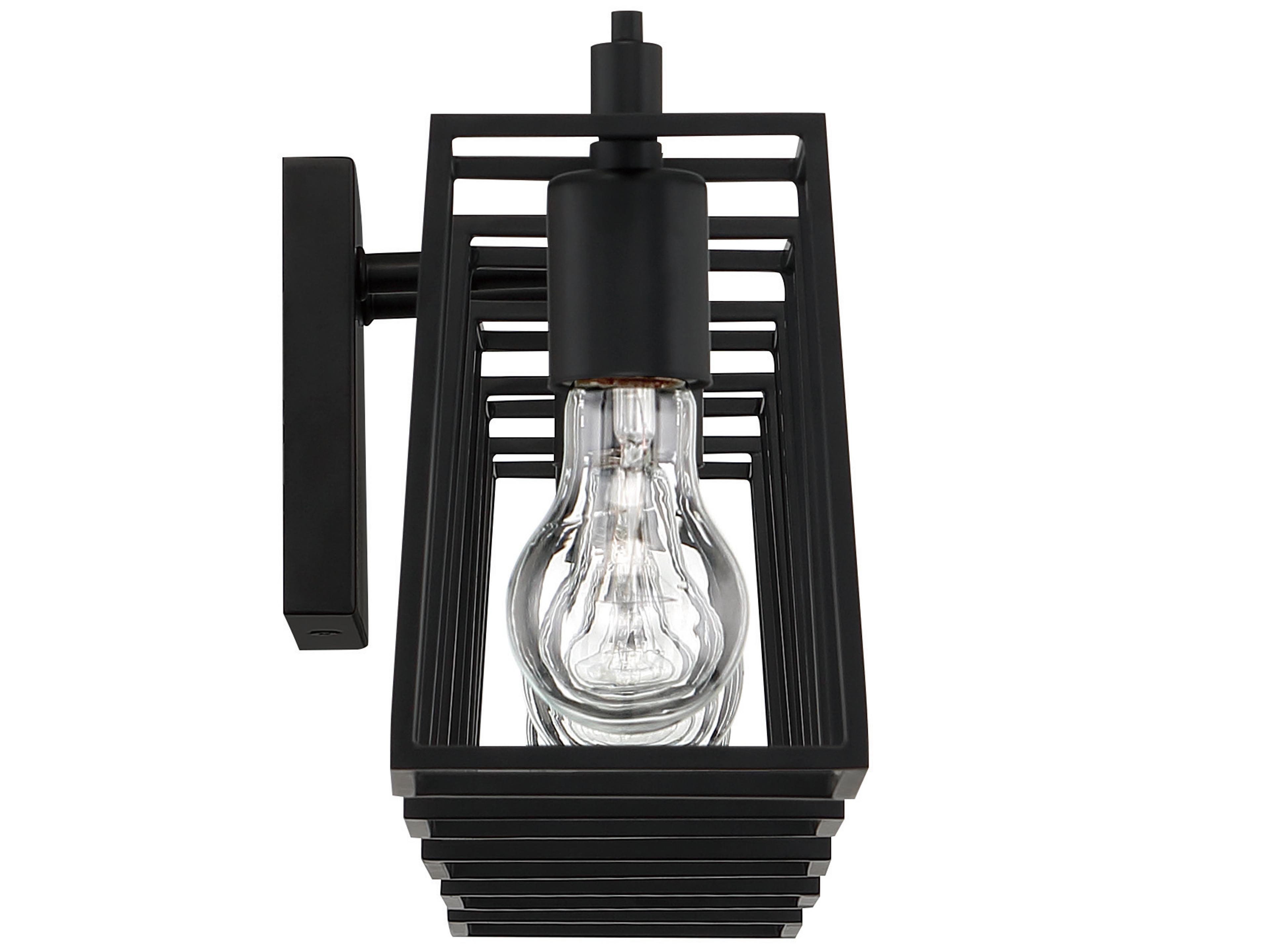 Craftmade Dunn 5-Light Flat Black Glass Vanity Light