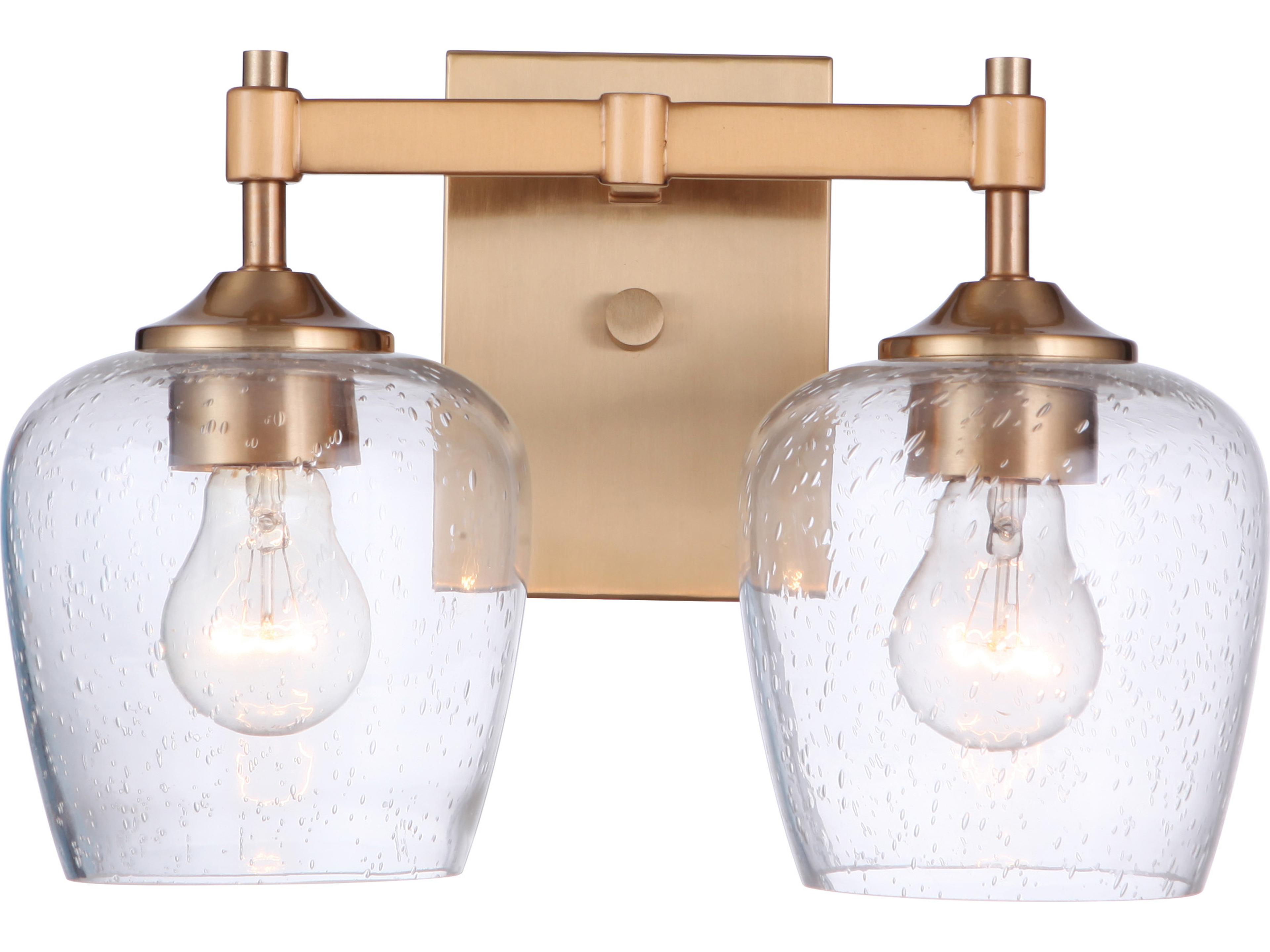 Craftmade Stellen 2-Light Satin Brass Glass Vanity Light