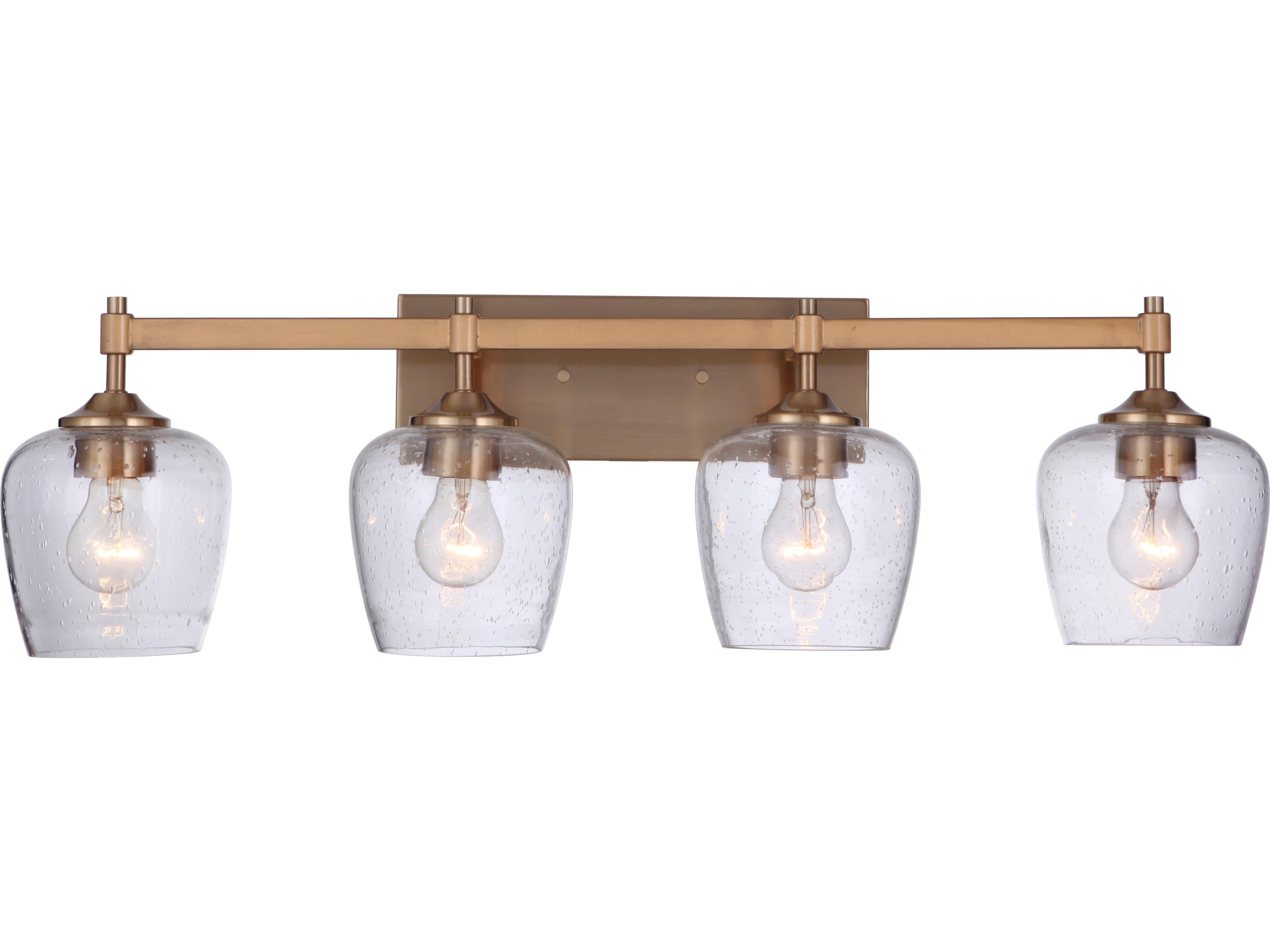 Craftmade Stellen 4-Light Satin Brass Glass Vanity Light
