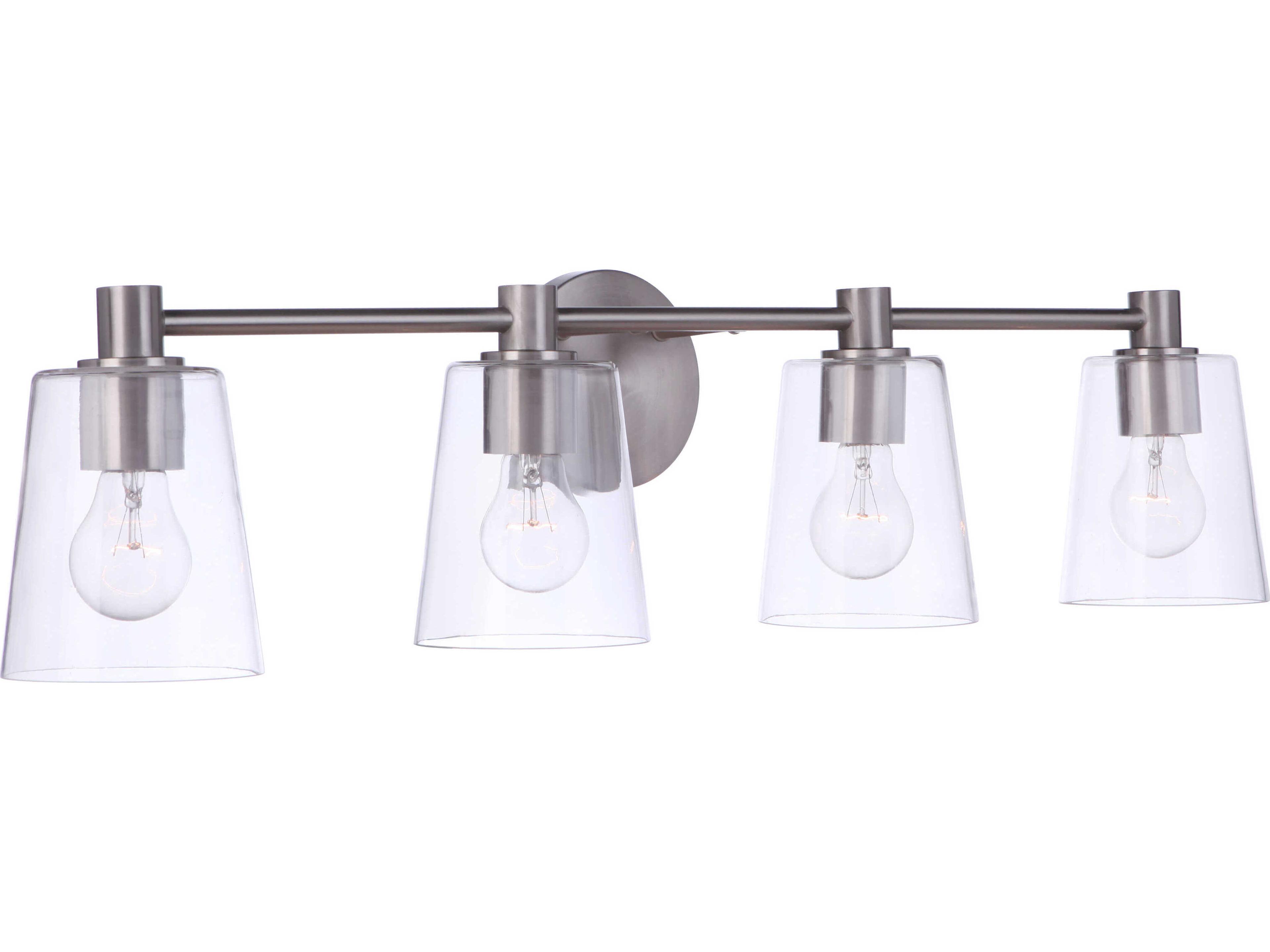 Craftmade Emilio 4-Light Brushed Polished Nickel Glass Vanity Light