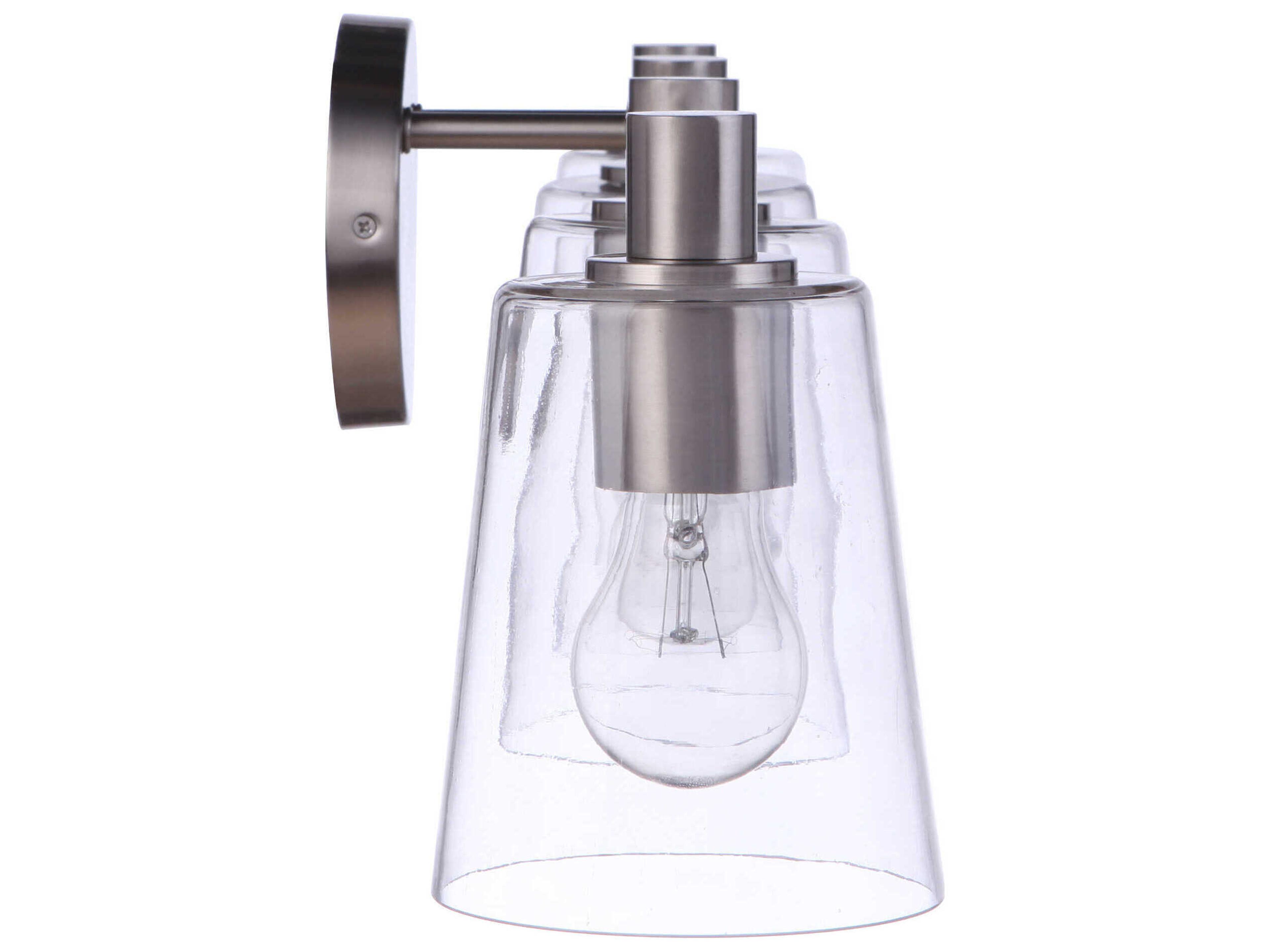 Craftmade Emilio 4-Light Brushed Polished Nickel Glass Vanity Light