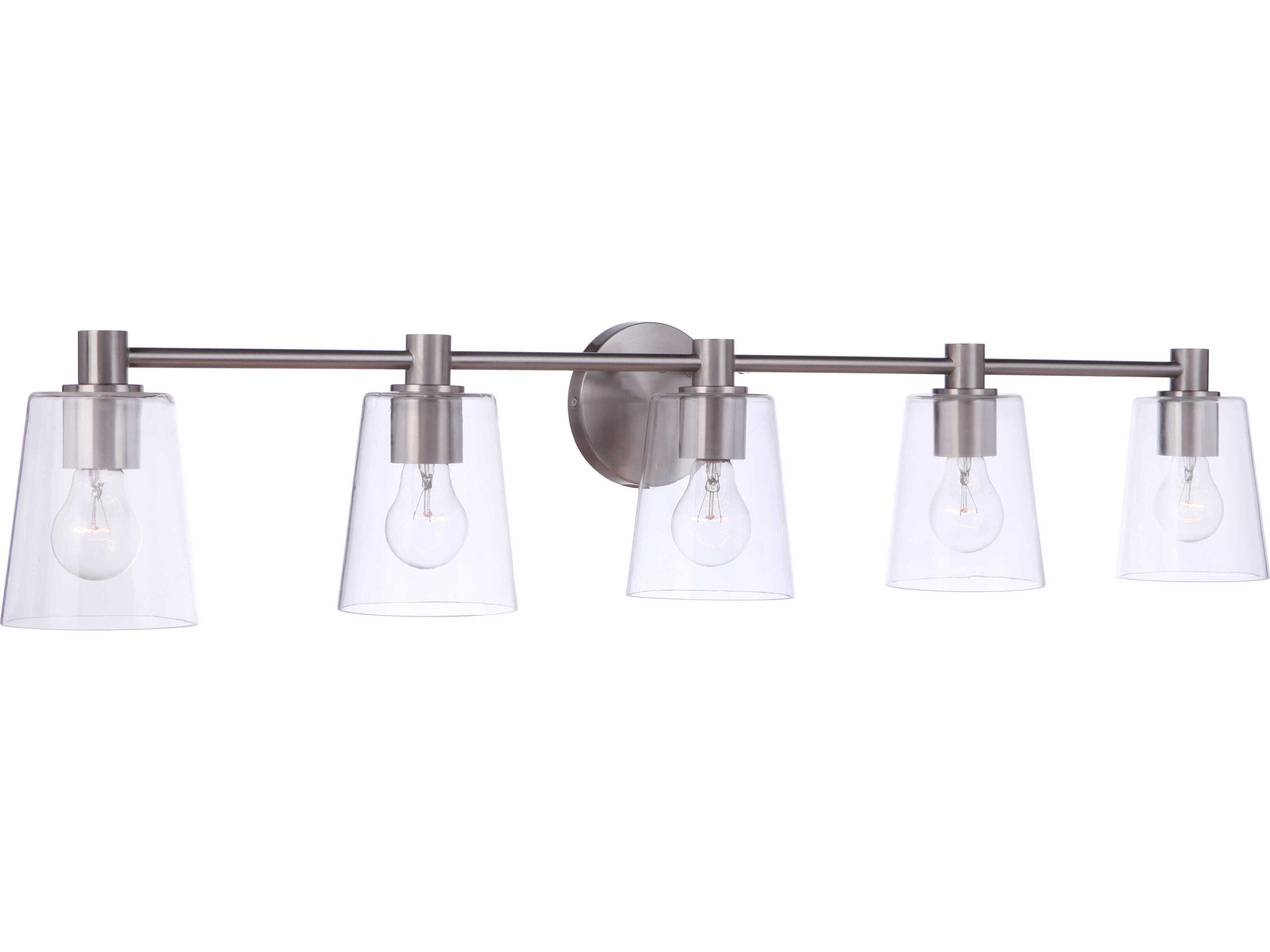 Craftmade Emilio 5-Light Brushed Polished Nickel Glass Vanity Light