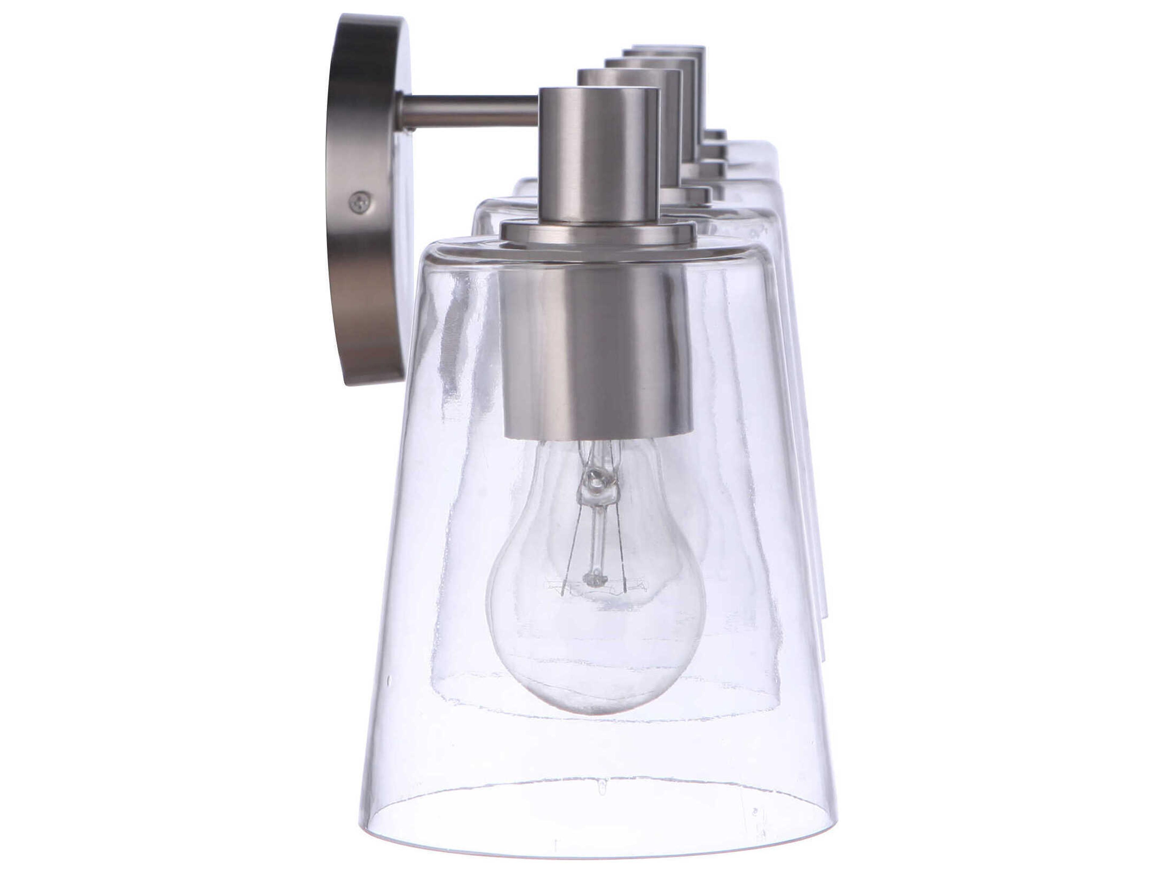 Craftmade Emilio 5-Light Brushed Polished Nickel Glass Vanity Light