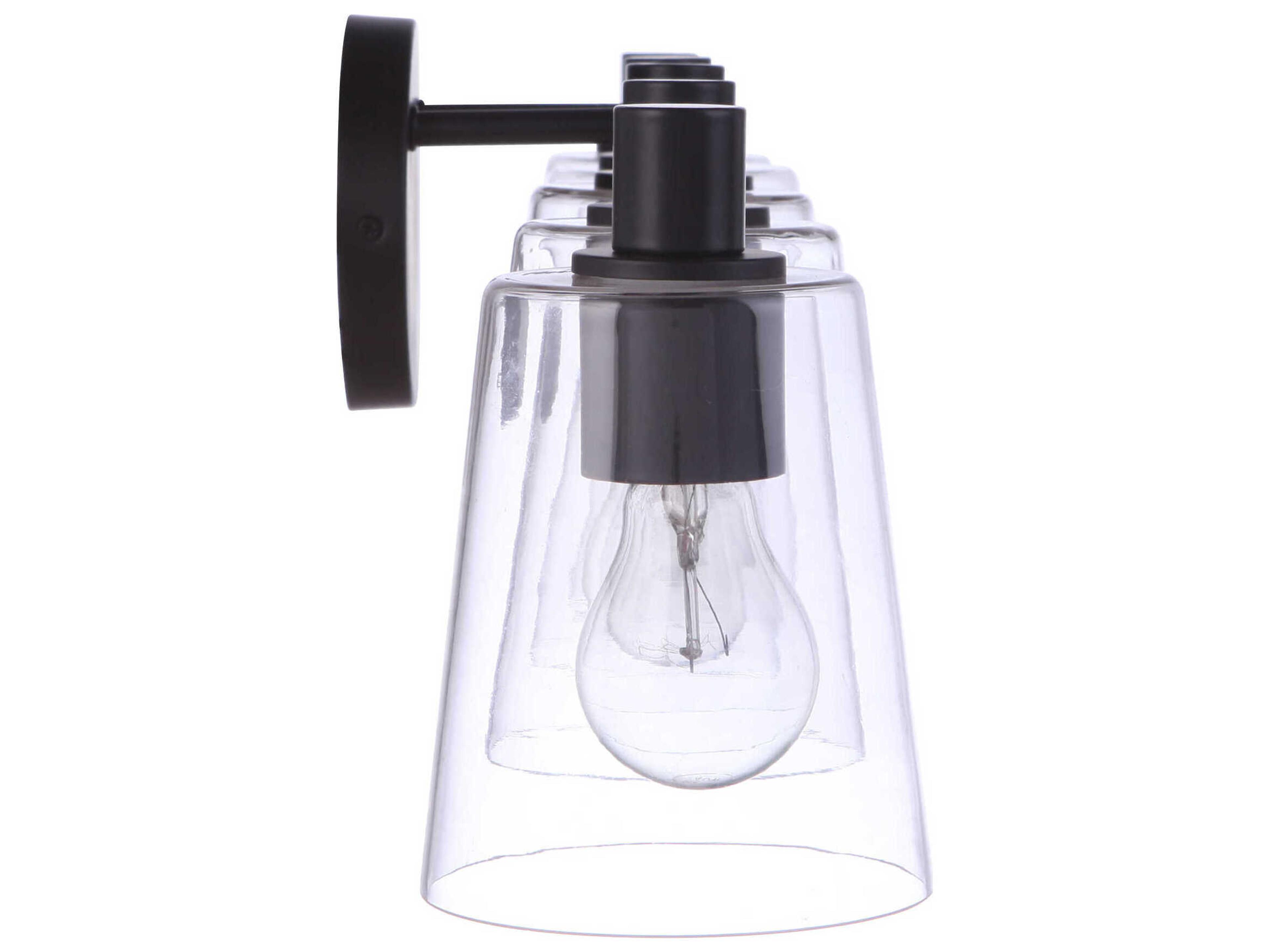 Craftmade Emilio 5-Light Flat Black Glass Vanity Light