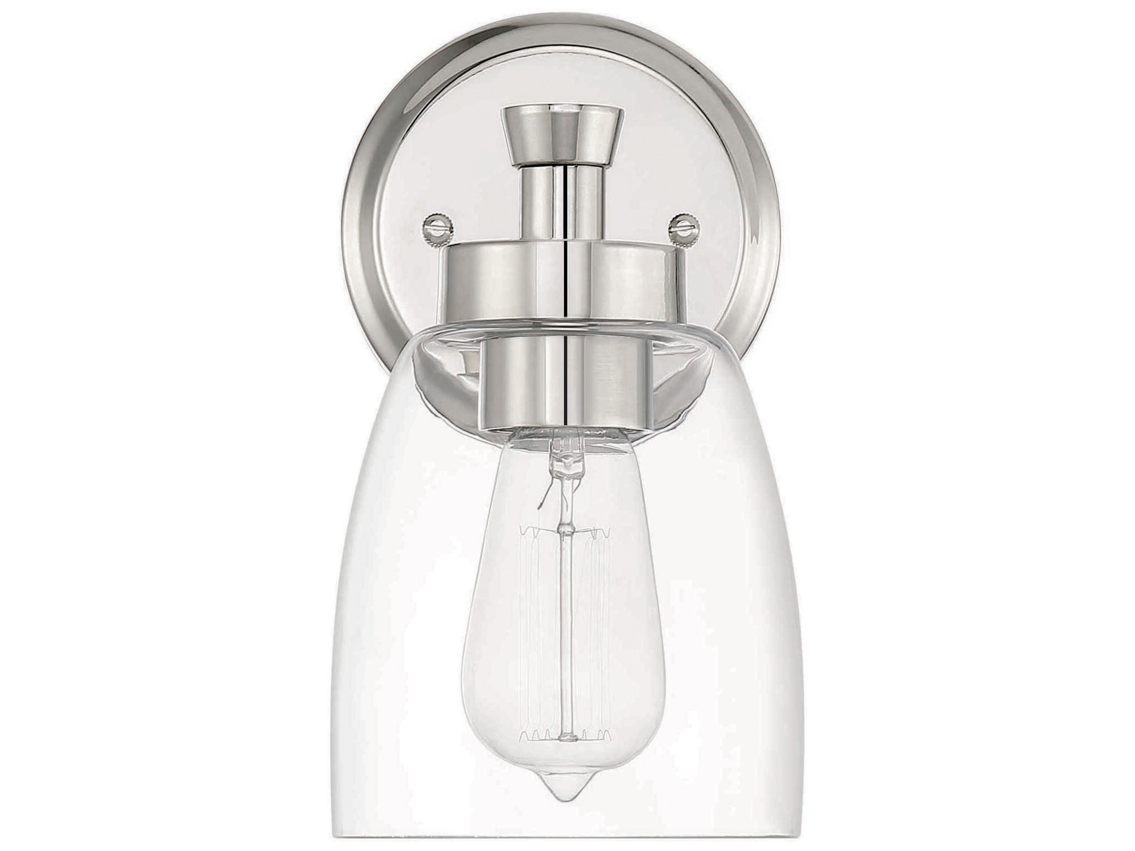 Craftmade Henning 1-Light Polished Nickel Glass Wall Sconce