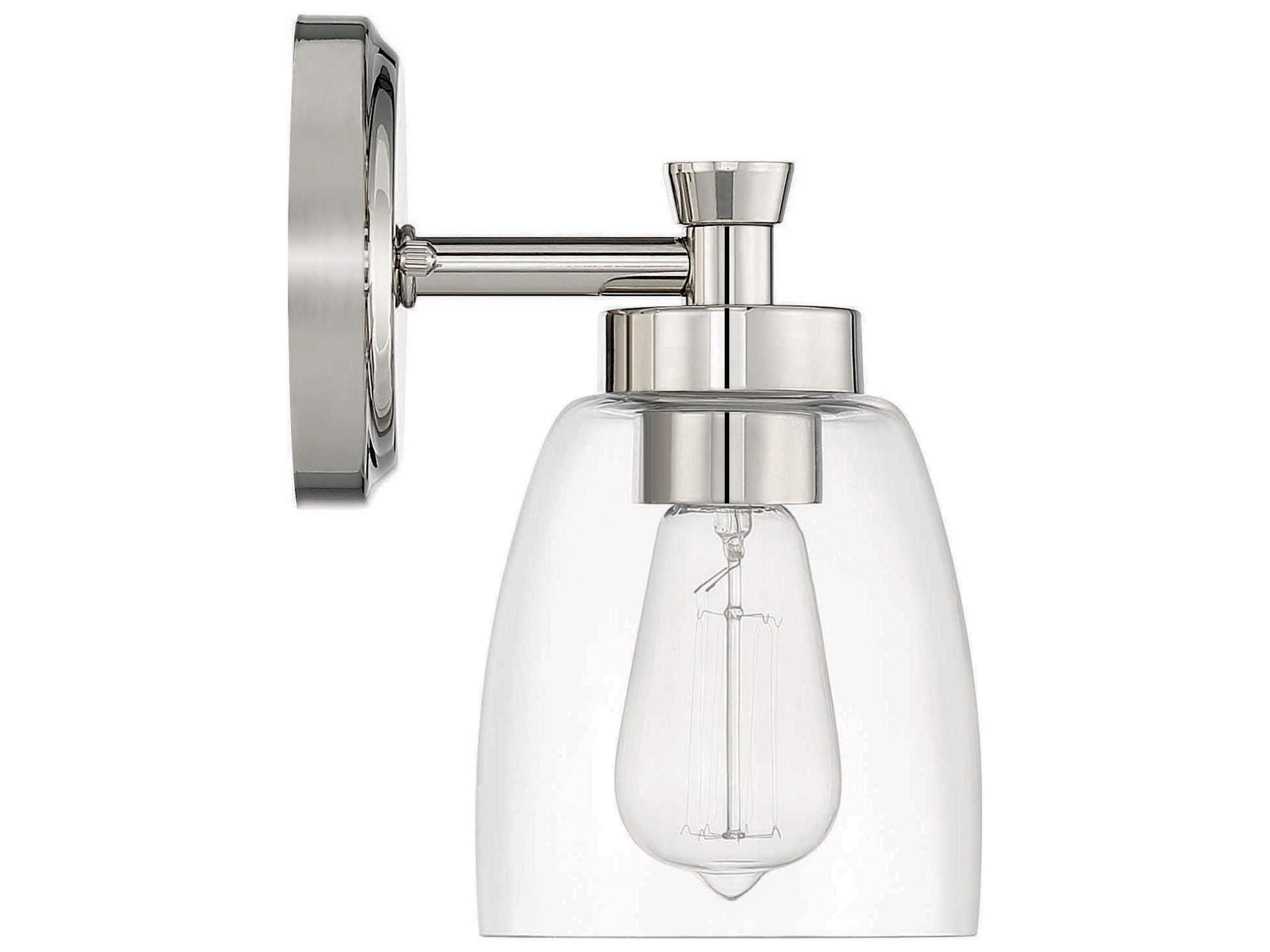 Craftmade Henning 1-Light Polished Nickel Glass Wall Sconce