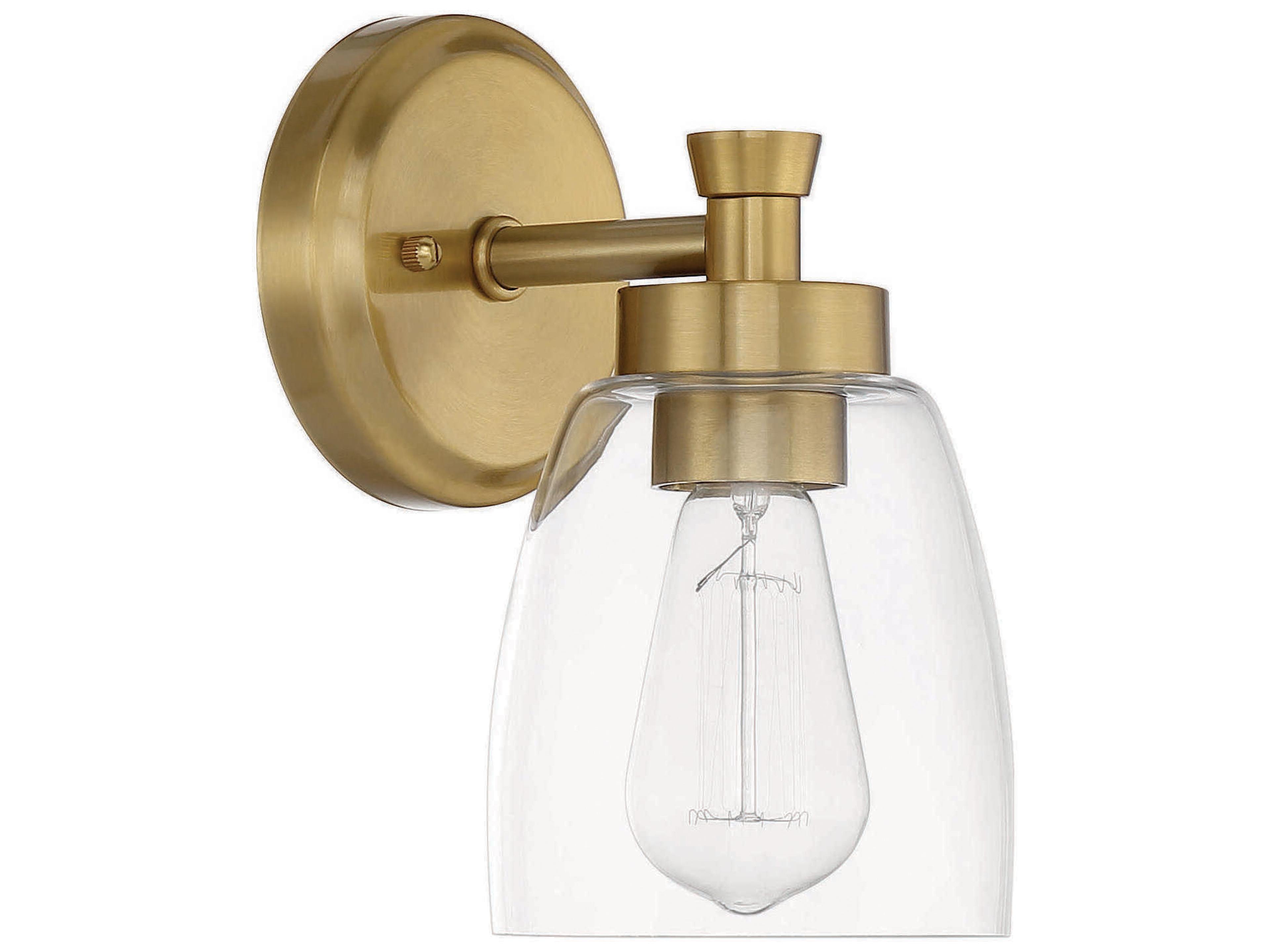 Henning 1-Light Satin Brass Glass Wall Sconce