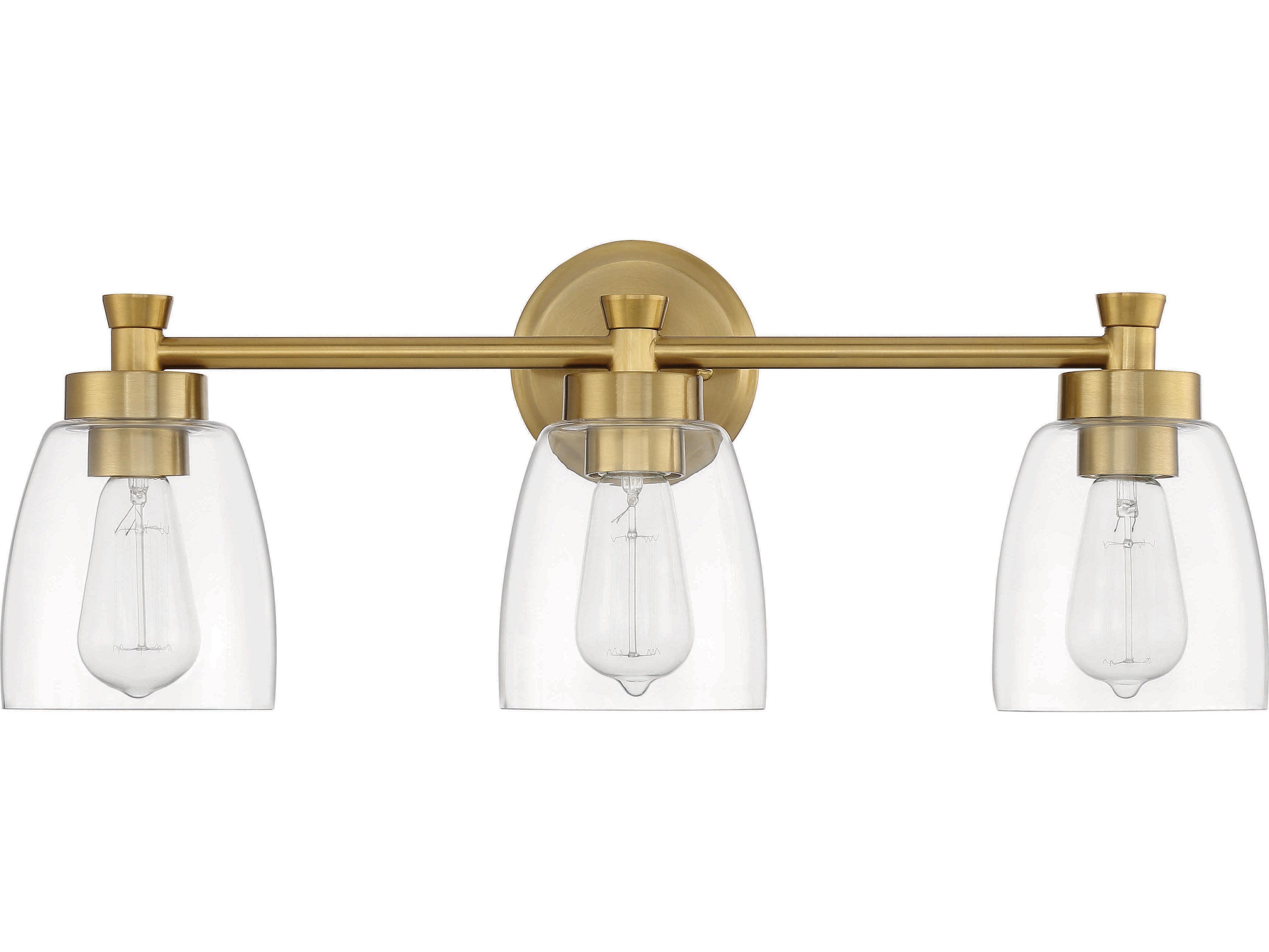 Craftmade Henning 3-Light Satin Brass Glass Vanity Light
