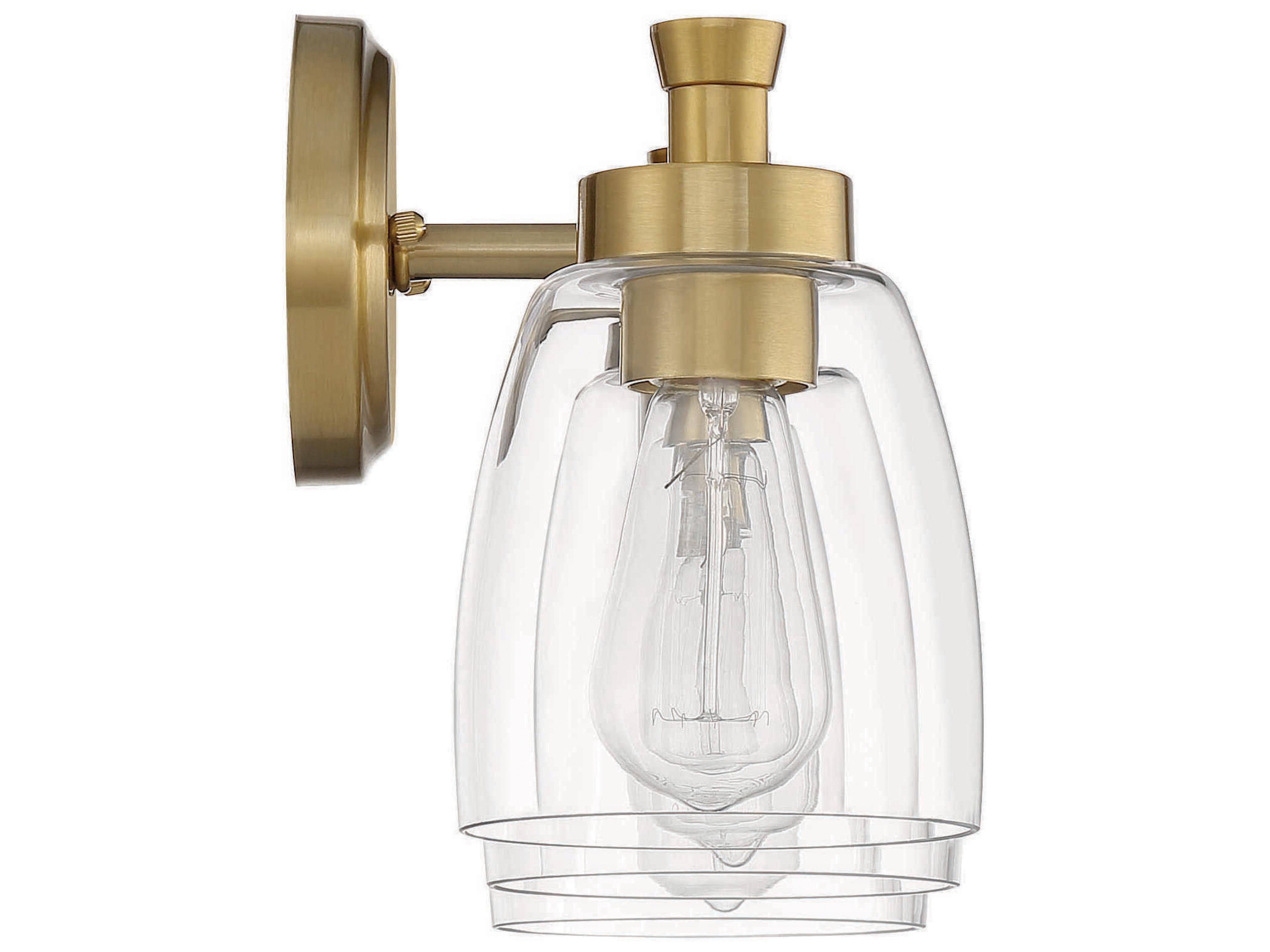 Craftmade Henning 3-Light Satin Brass Glass Vanity Light