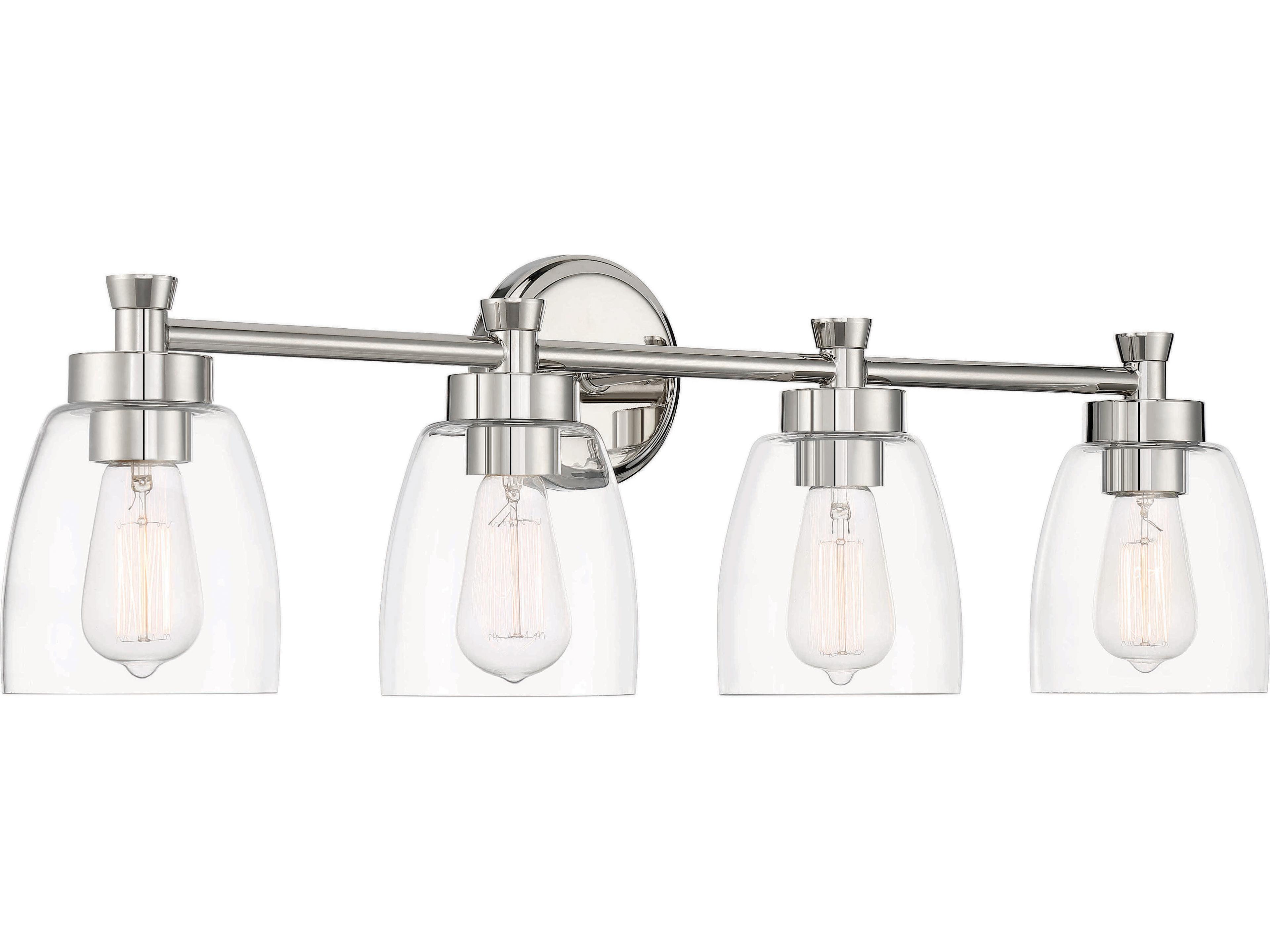 Craftmade Henning 4-Light Polished Nickel Glass Vanity Light