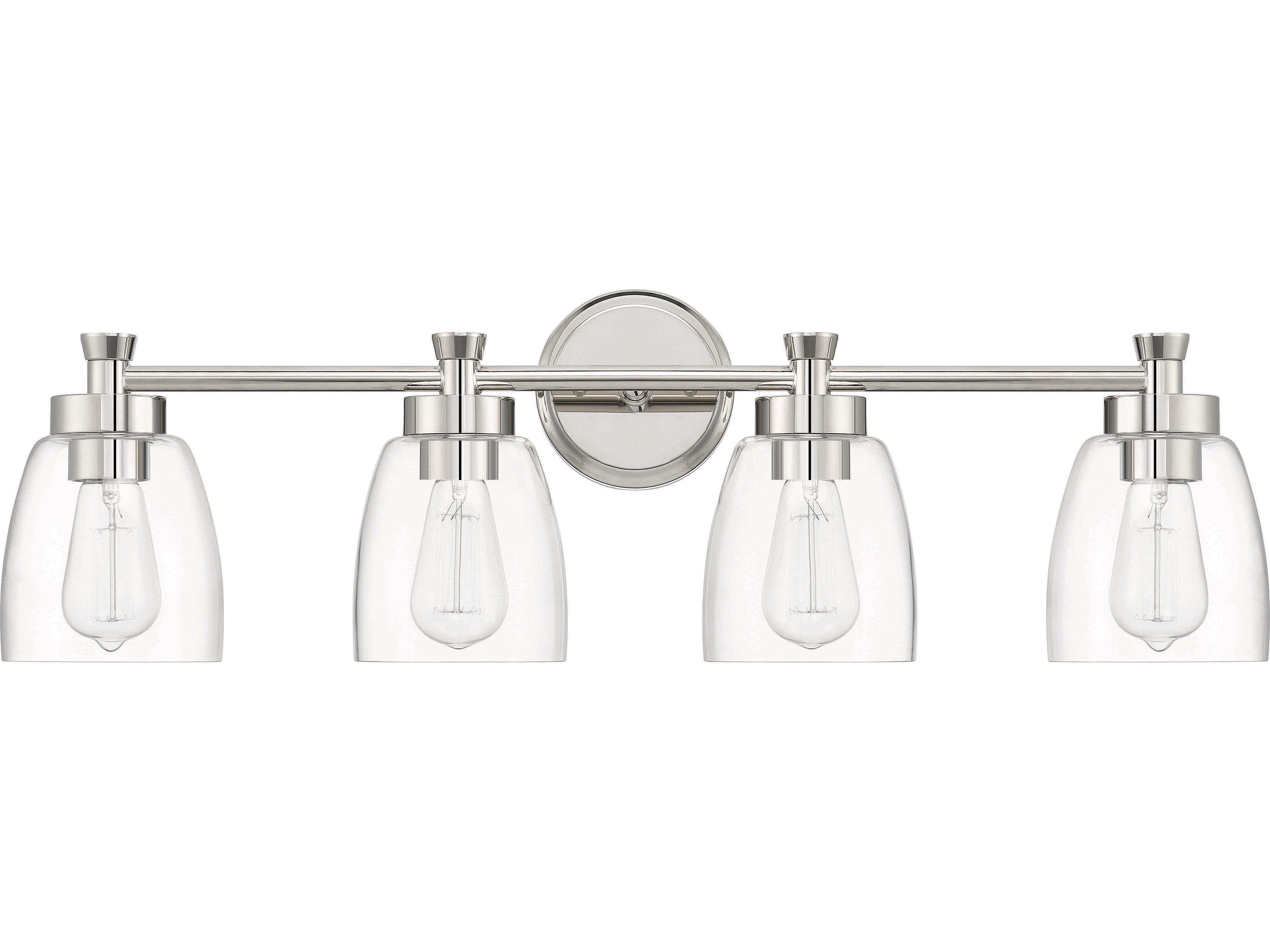 Craftmade Henning 4-Light Polished Nickel Glass Vanity Light