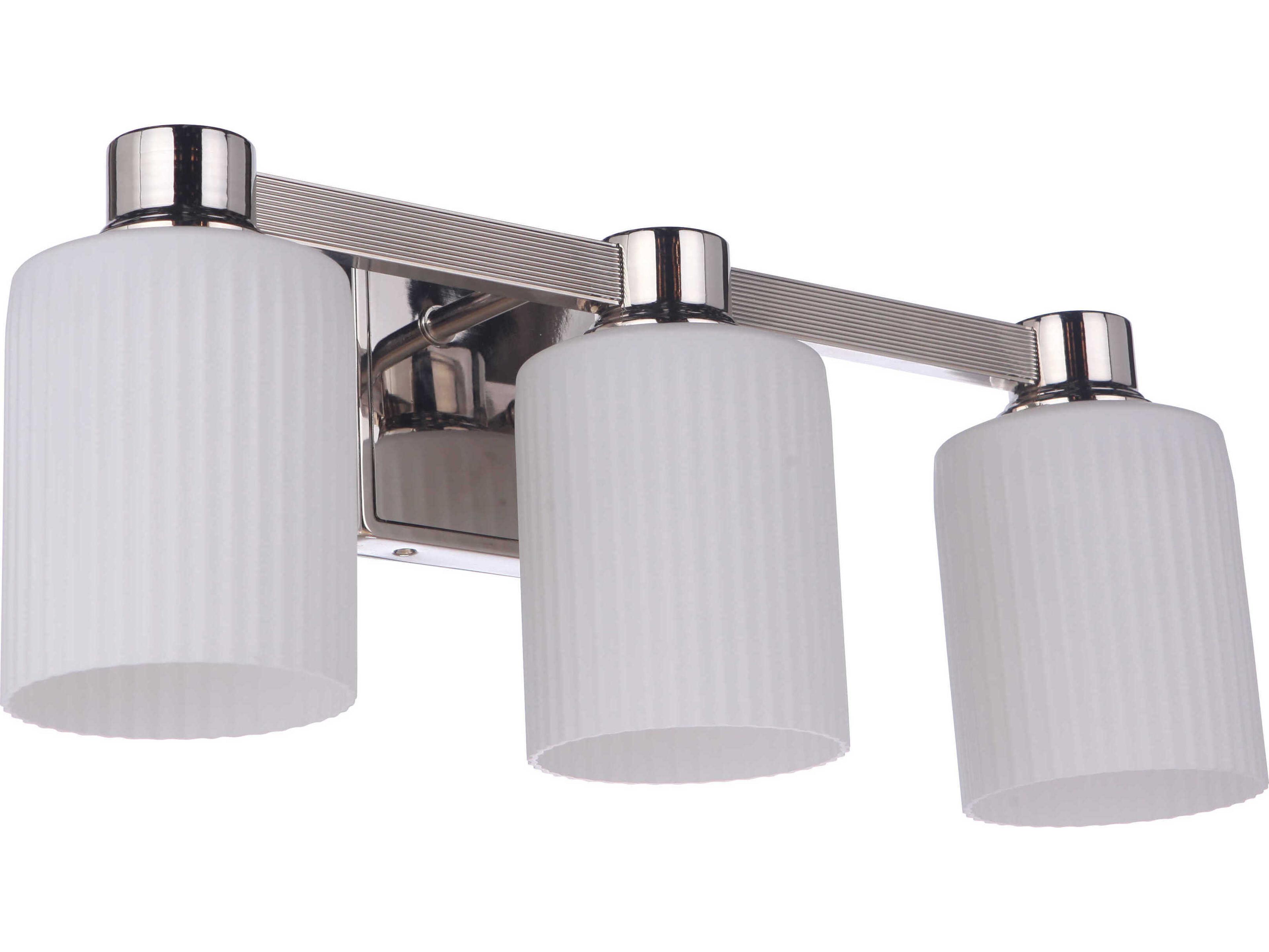 Bretton 3-Light Polished Nickel Glass Vanity Light