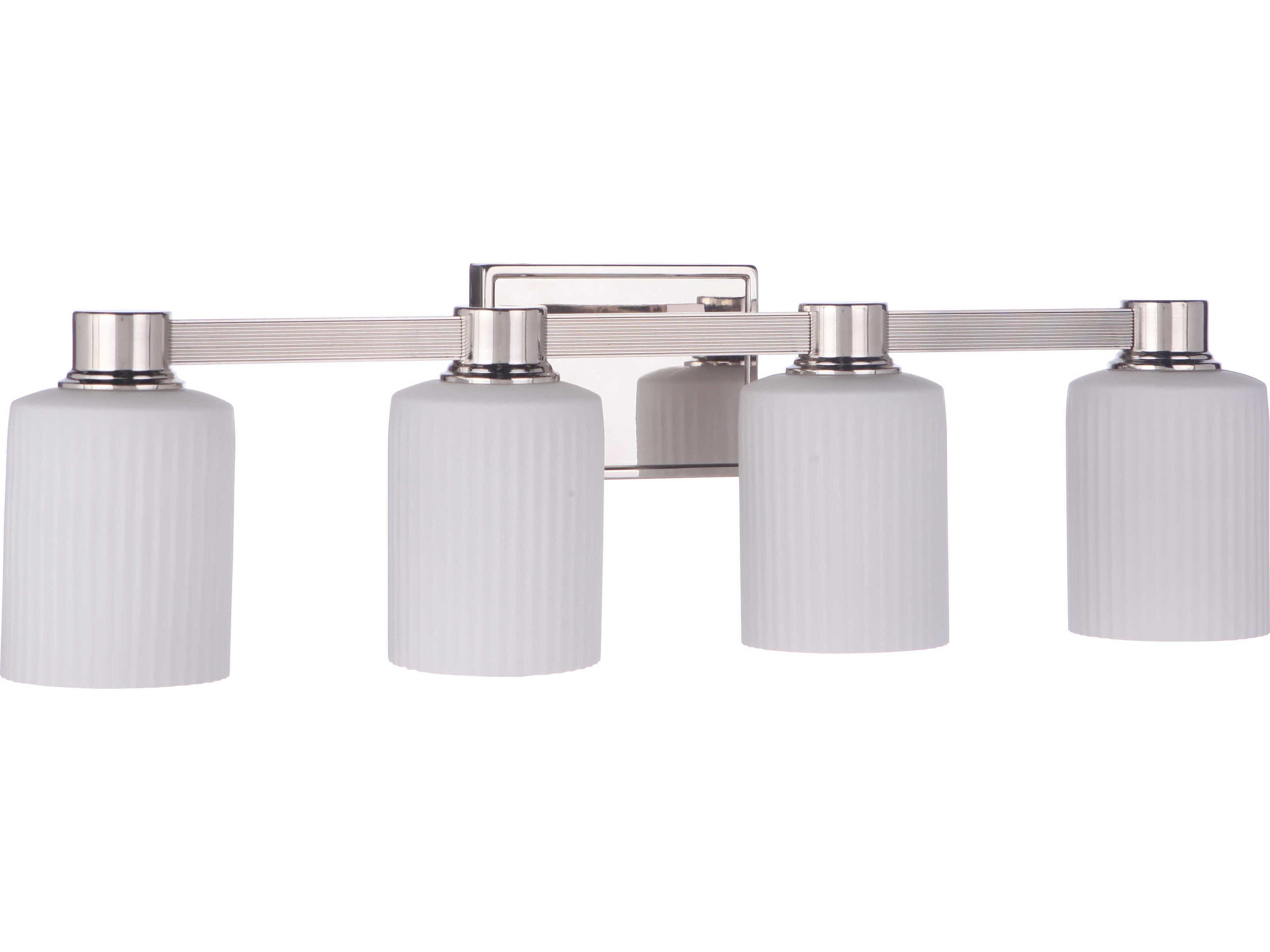 Bretton 4-Light Polished Nickel Glass Vanity Light