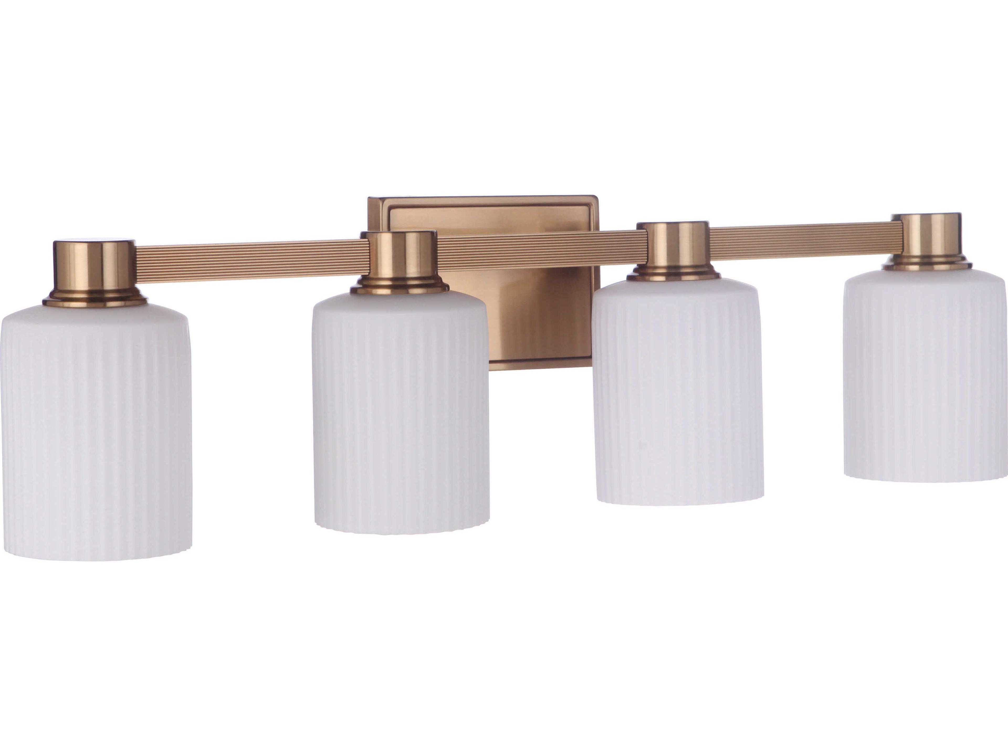 Bretton 4-Light Satin Brass Glass Vanity Light