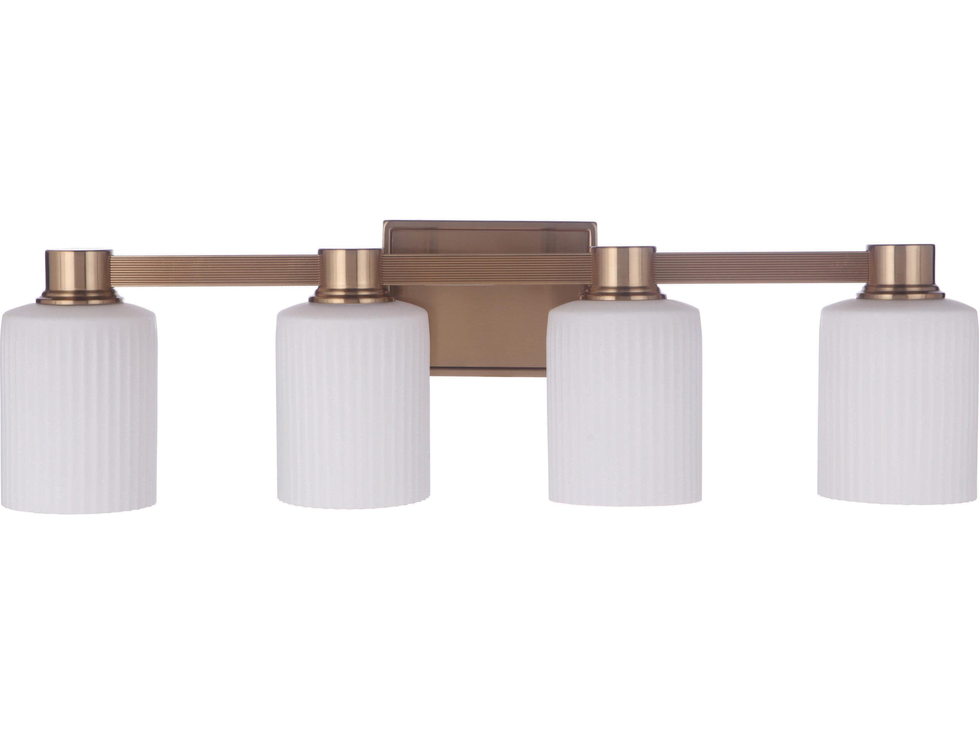Craftmade Bretton 4-Light Satin Brass Glass Vanity Light