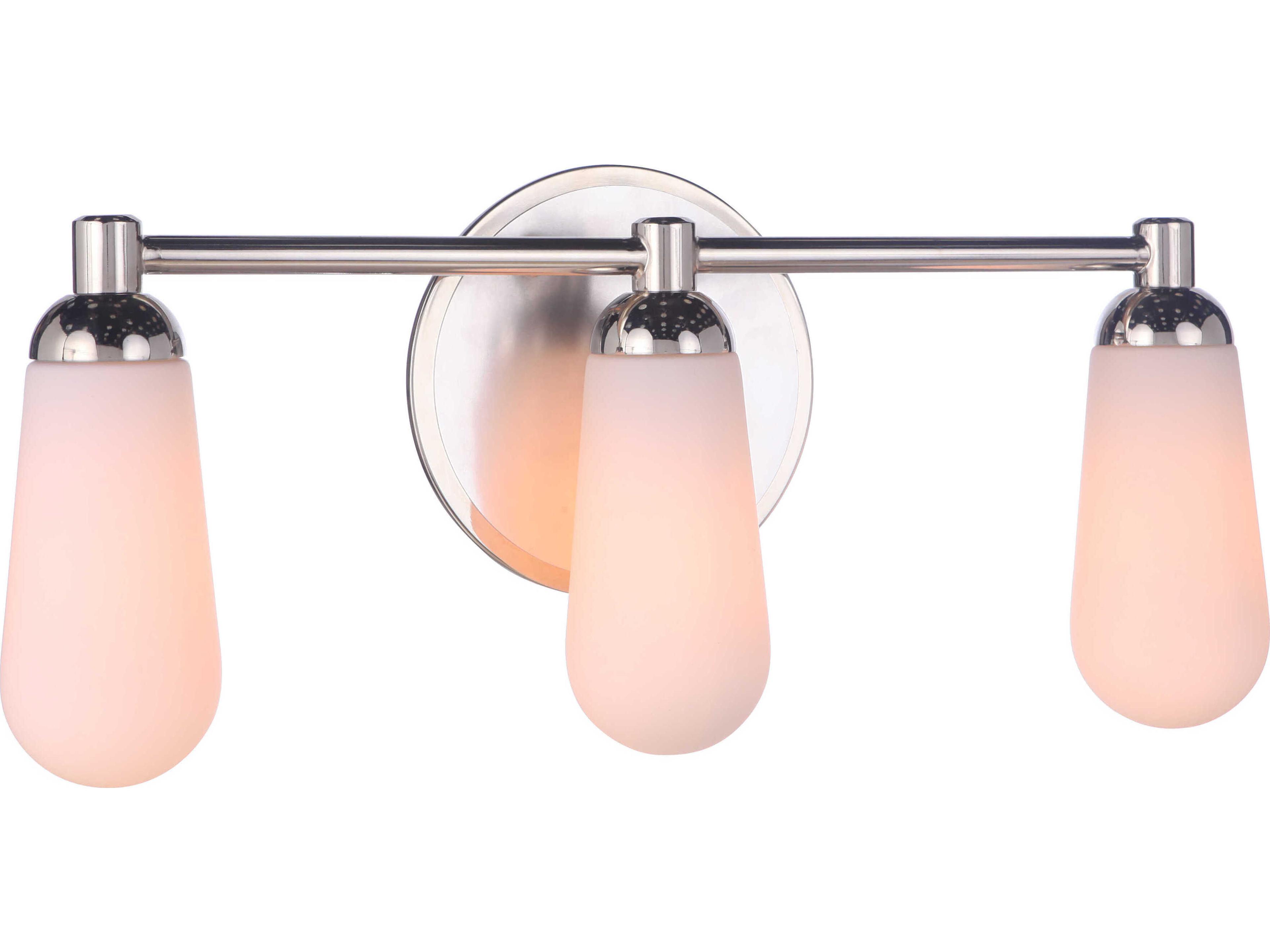 Craftmade Riggs 3-Light Nickel Glass Vanity Light