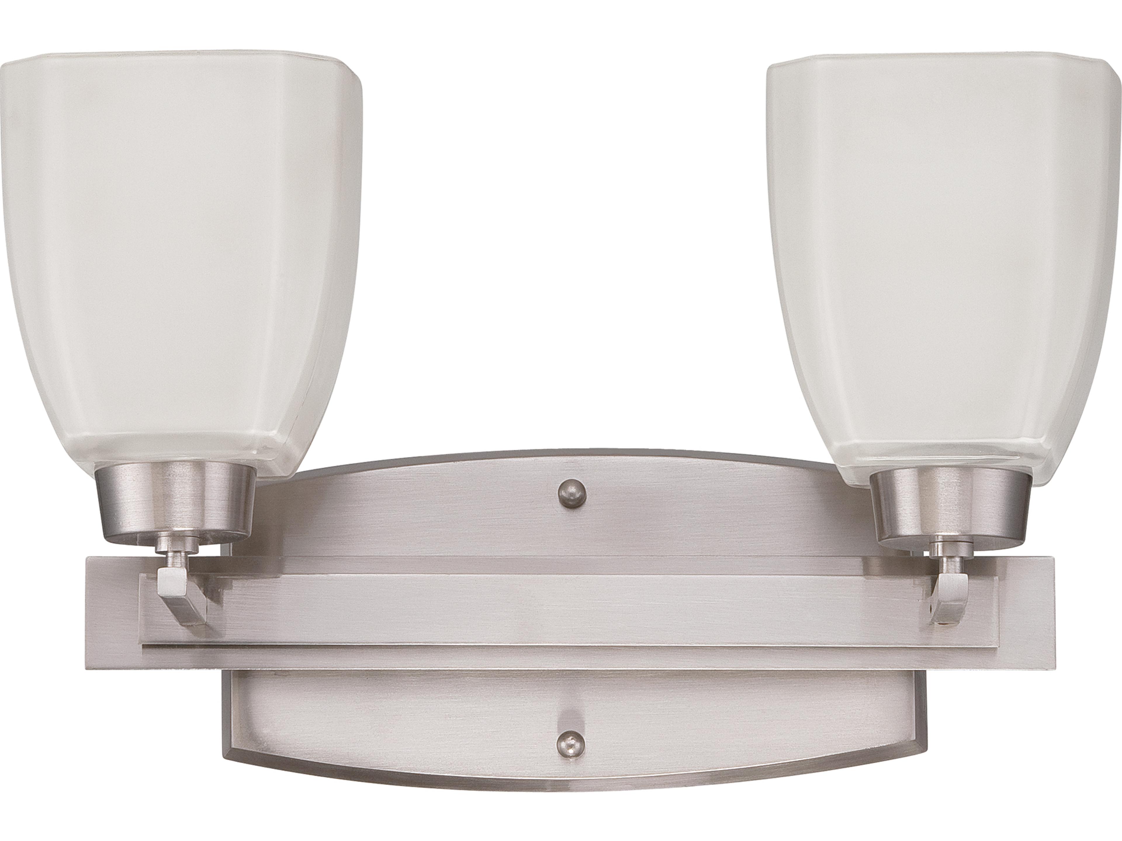 Bridwell 2-Light Brushed Satin Nickel Glass Vanity Light