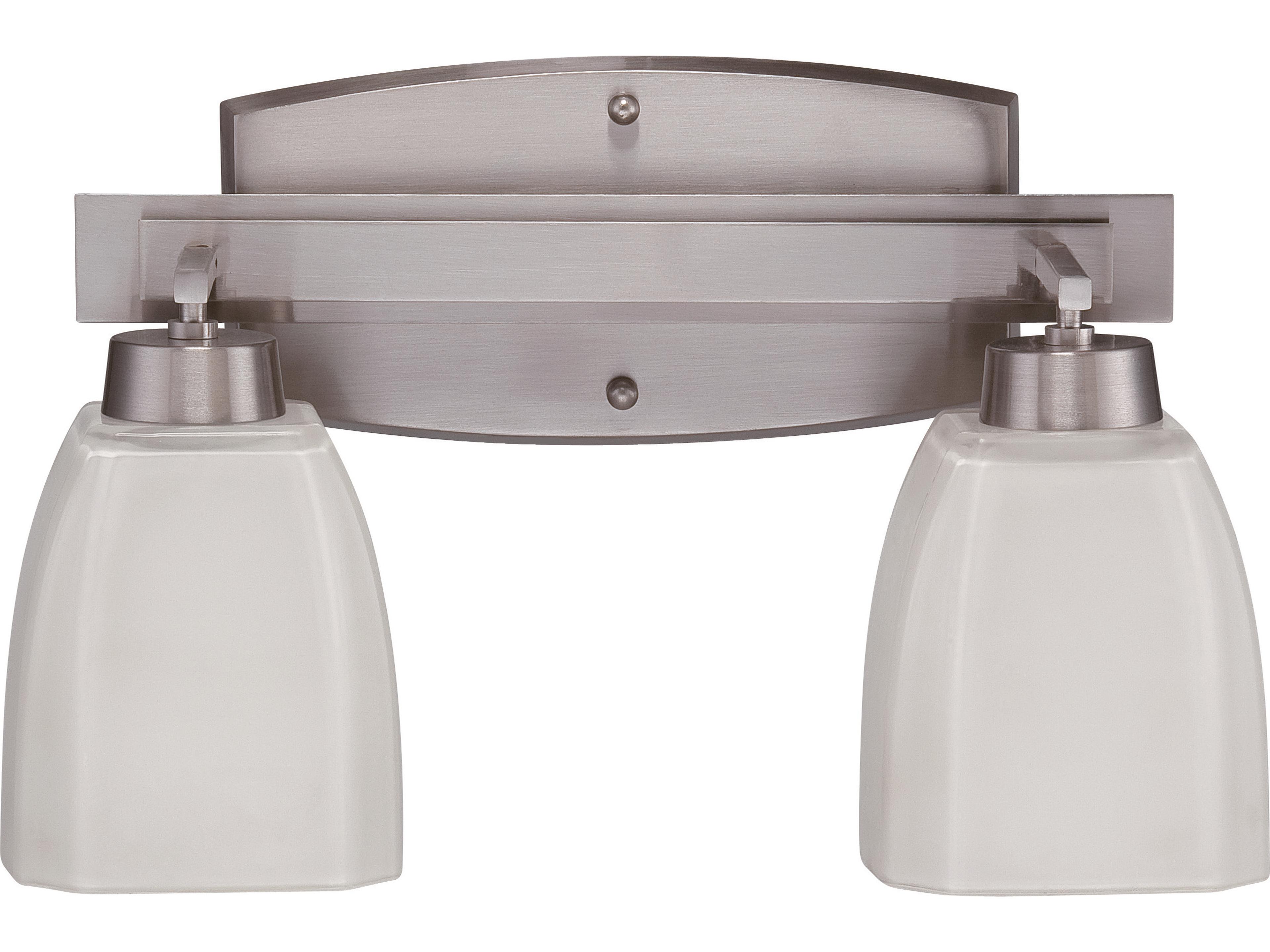 Craftmade Bridwell 2-Light Brushed Satin Nickel Glass Vanity Light