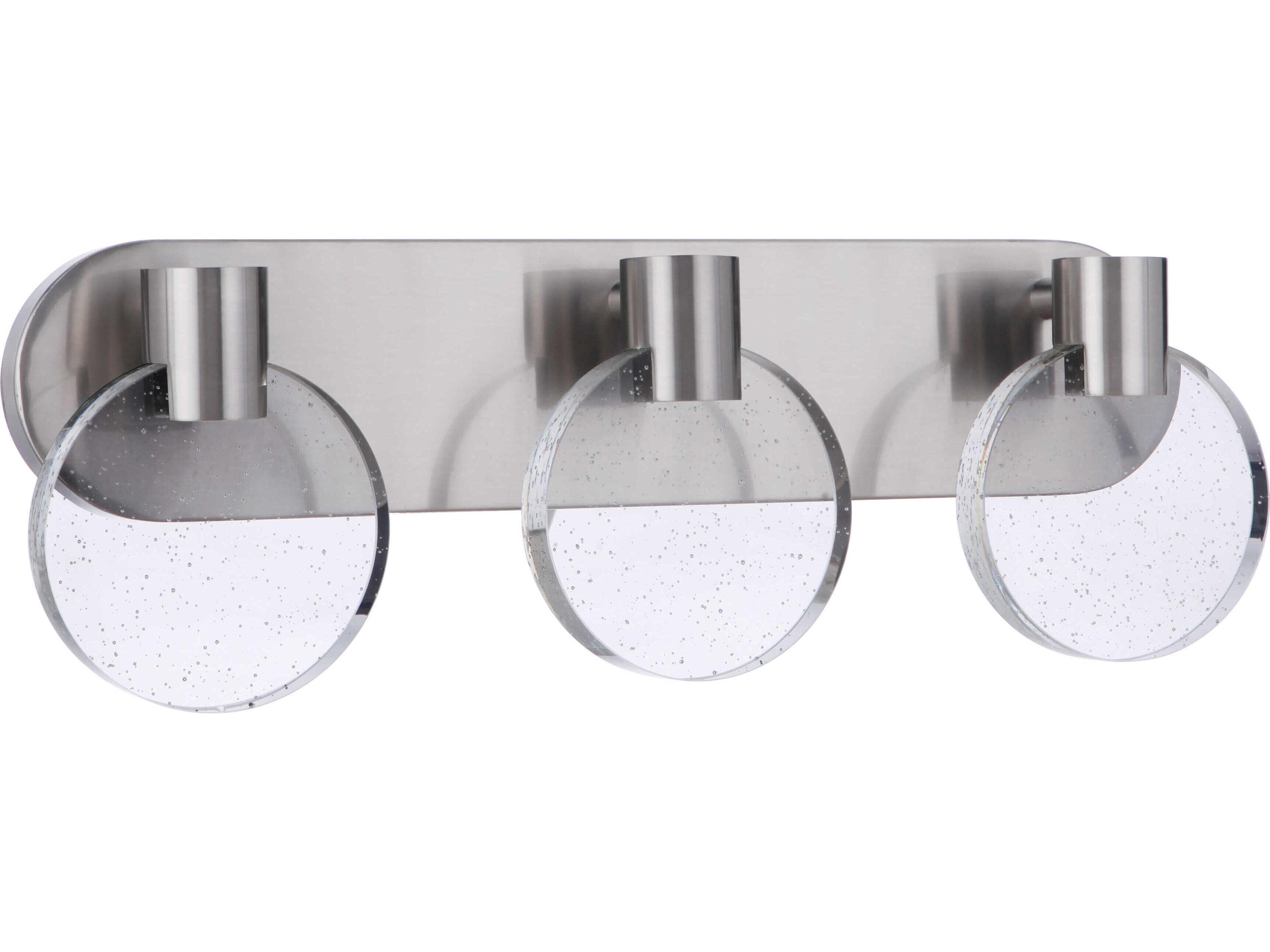 Craftmade Glisten 3-Light Brushed Polished Nickel Glass LED Vanity Light