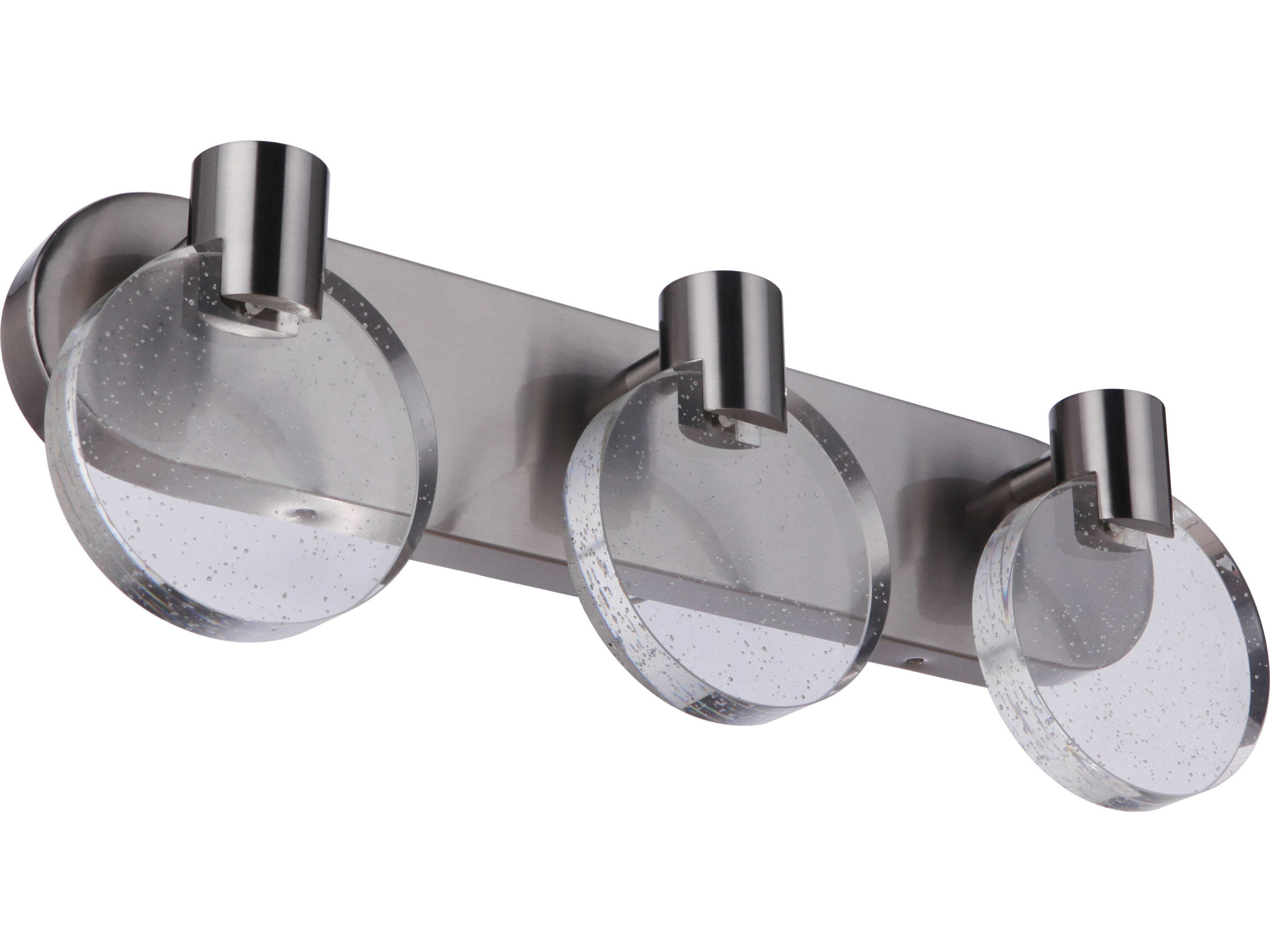 Craftmade Glisten 3-Light Brushed Polished Nickel Glass LED Vanity Light