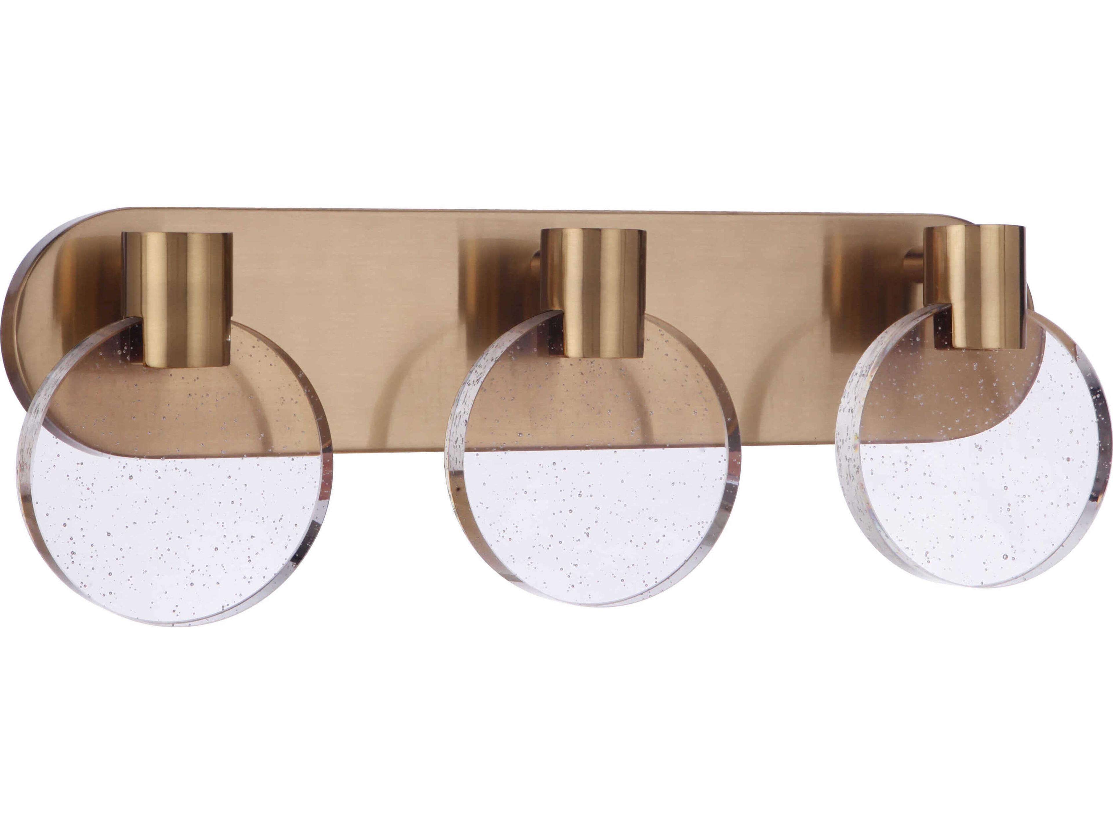 Craftmade Glisten 3-Light Satin Brass Glass LED Vanity Light
