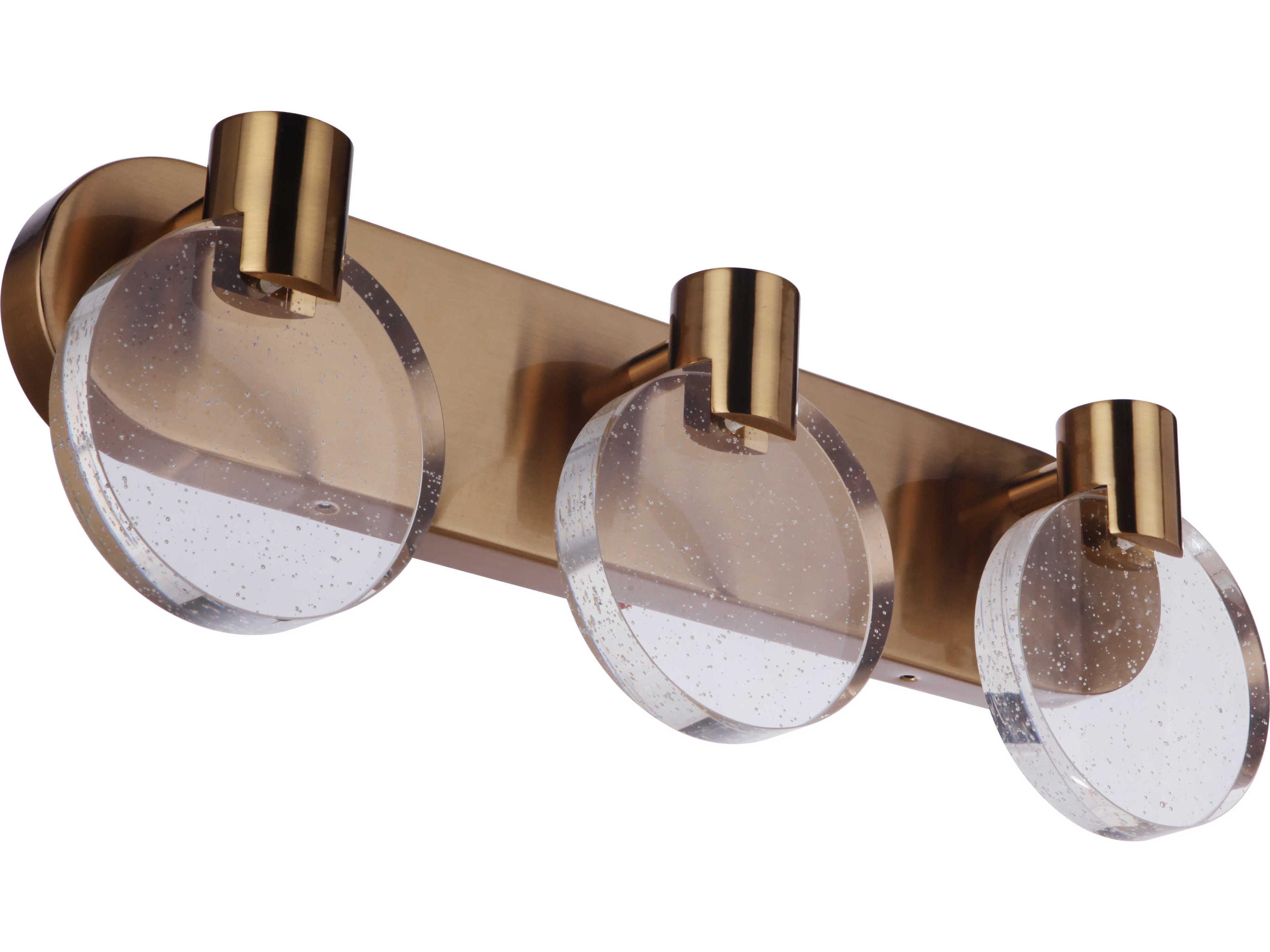 Craftmade Glisten 3-Light Satin Brass Glass LED Vanity Light