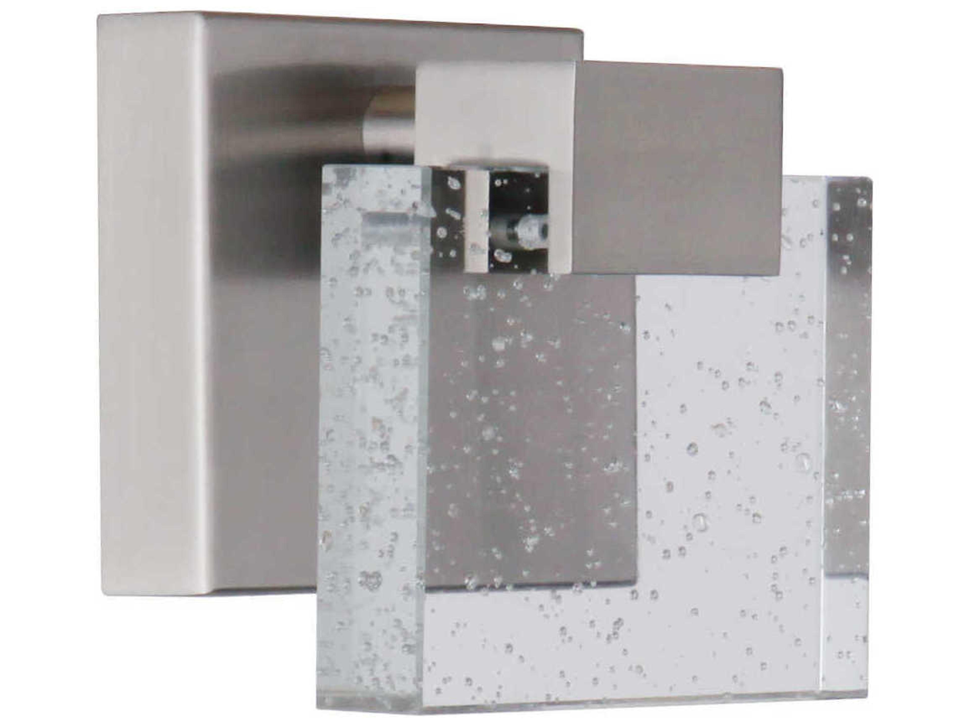 Alamere 1-Light Brushed Polished Nickel Glass LED Wall Sconce