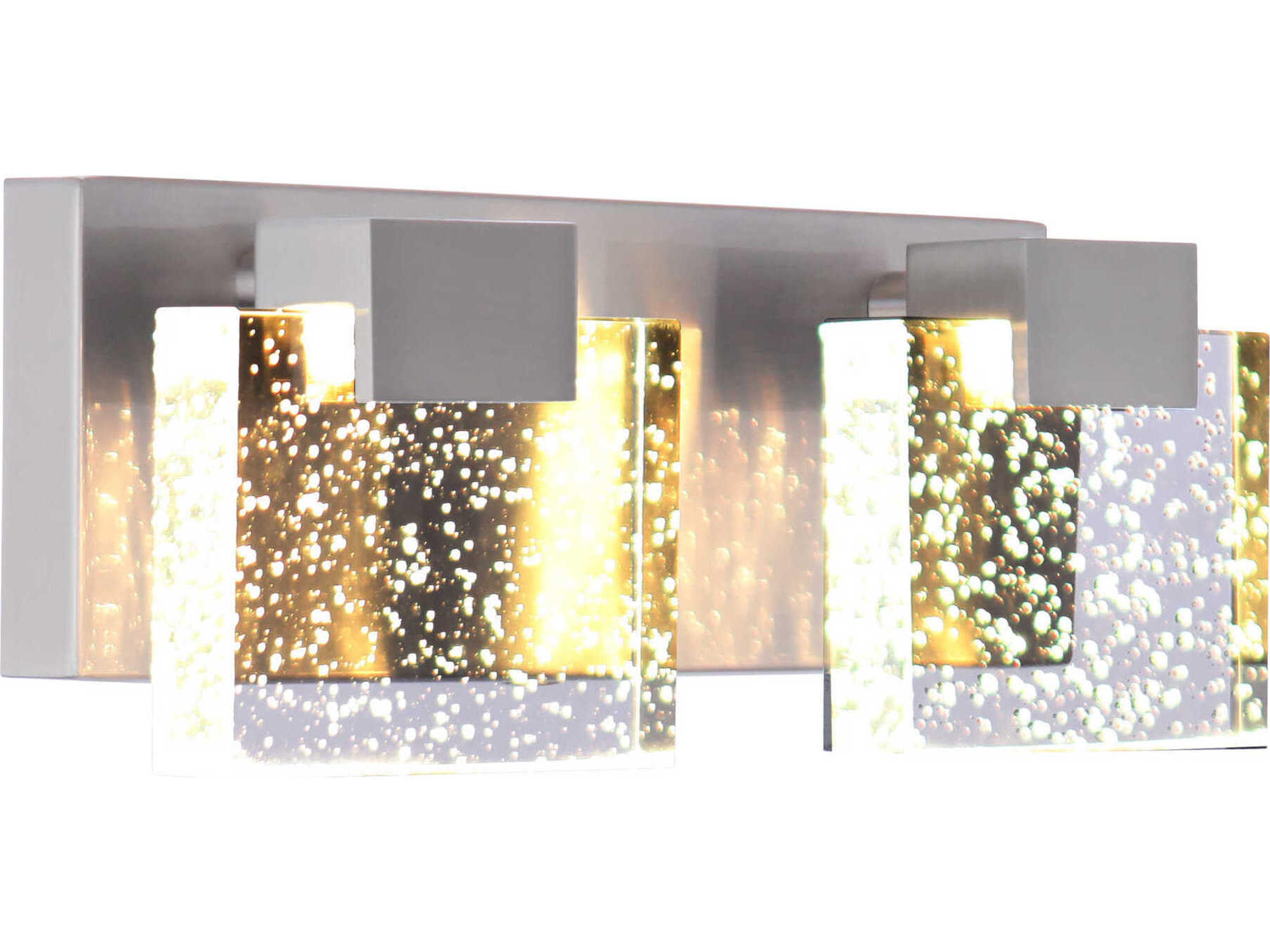 Craftmade Alamere 2-Light Brushed Polished Nickel Glass LED Vanity Light
