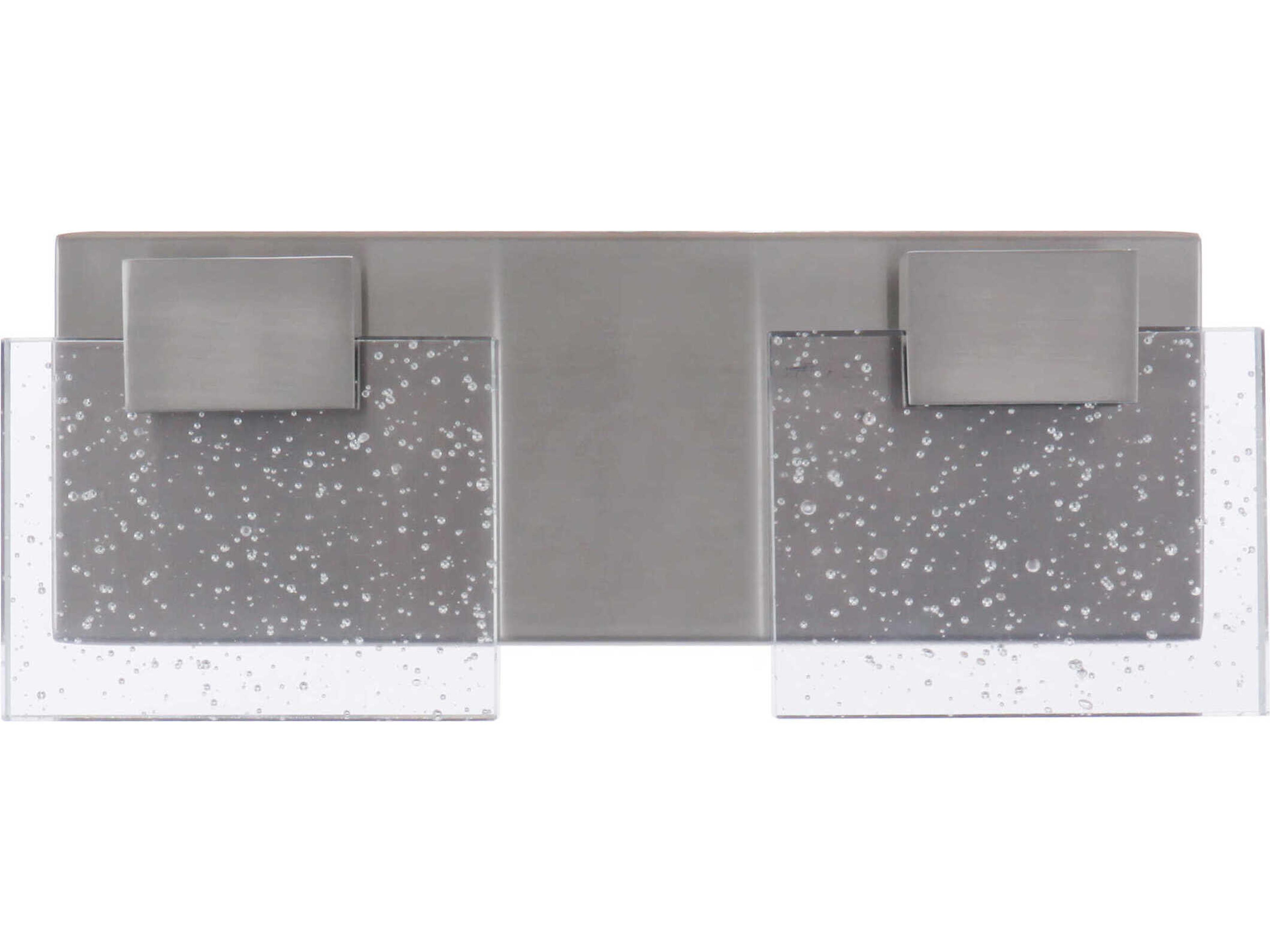 Craftmade Alamere 2-Light Brushed Polished Nickel Glass LED Vanity Light