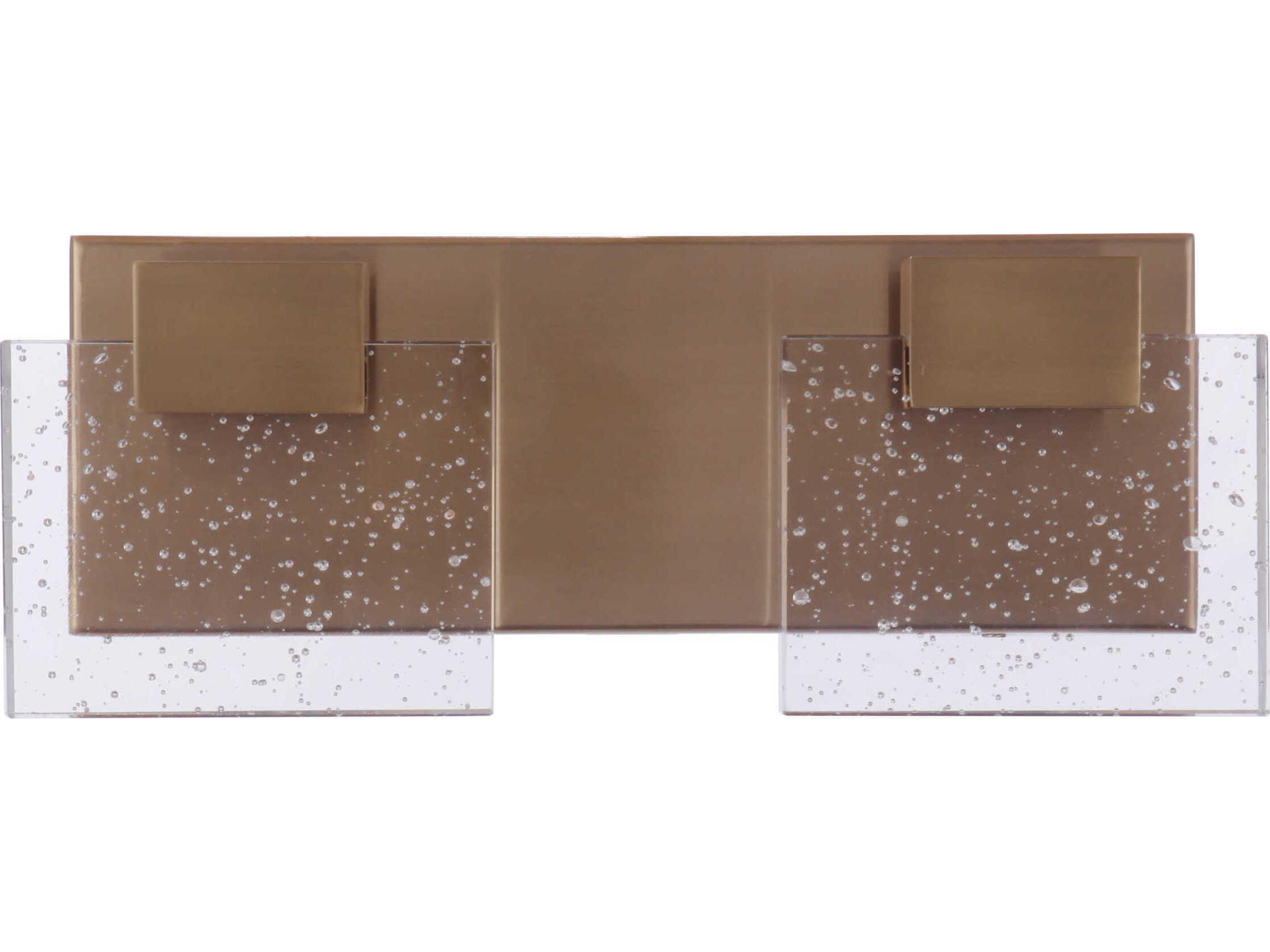 Craftmade Alamere 2-Light Satin Brass Clear Glass LED Vanity Light