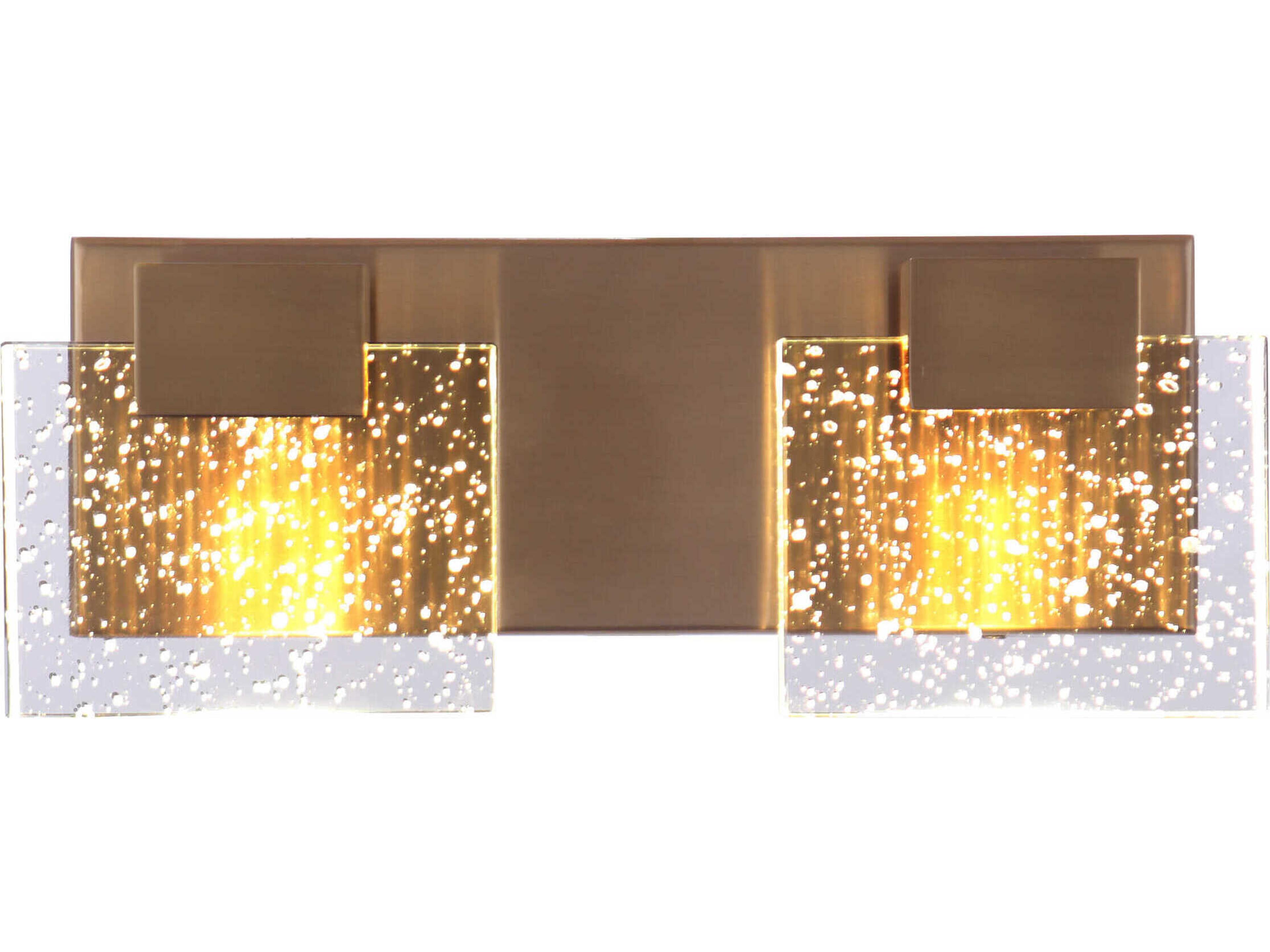 Craftmade Alamere 2-Light Satin Brass Clear Glass LED Vanity Light