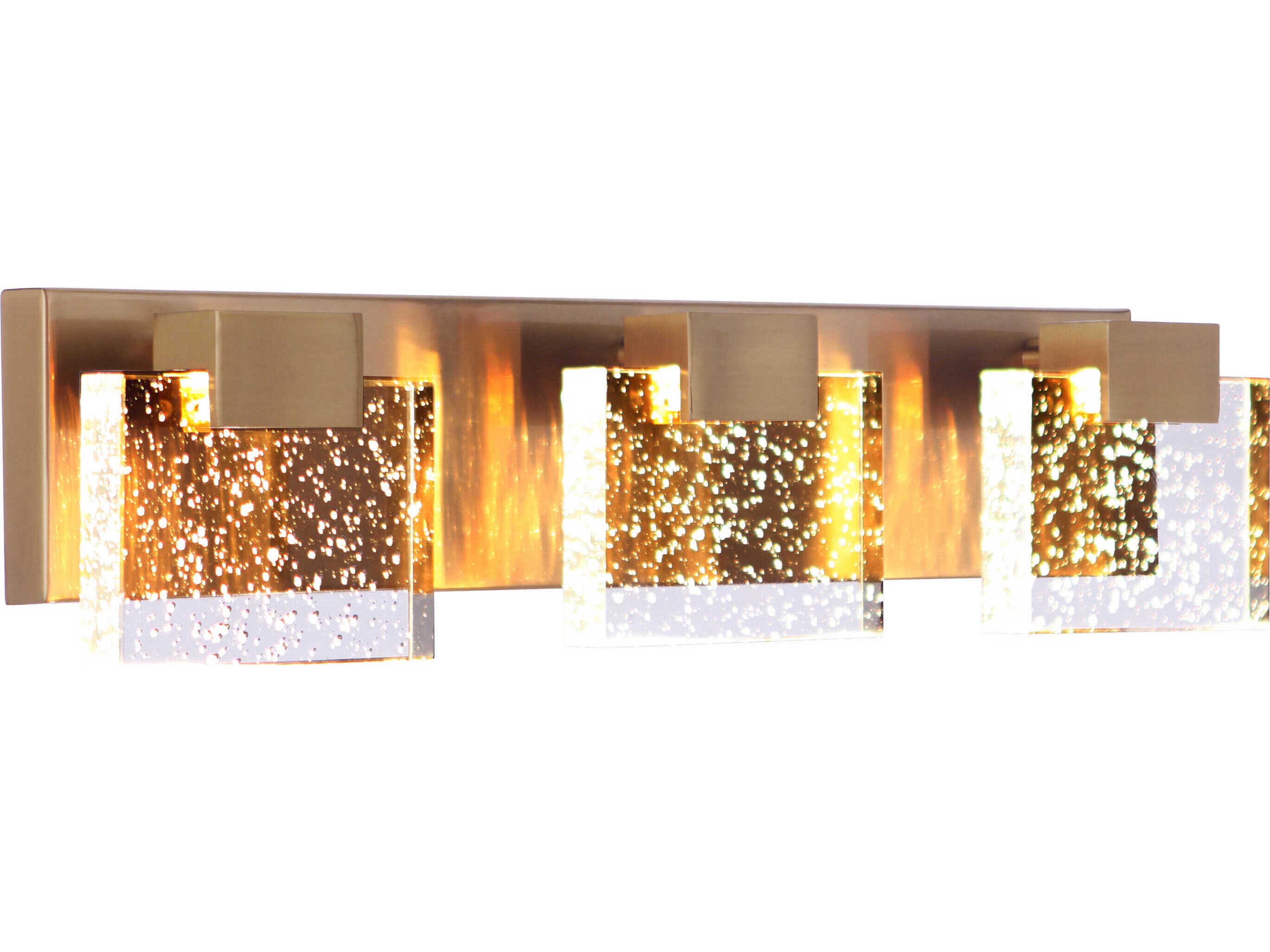 Craftmade Alamere 3-Light Satin Brass Glass LED Vanity Light
