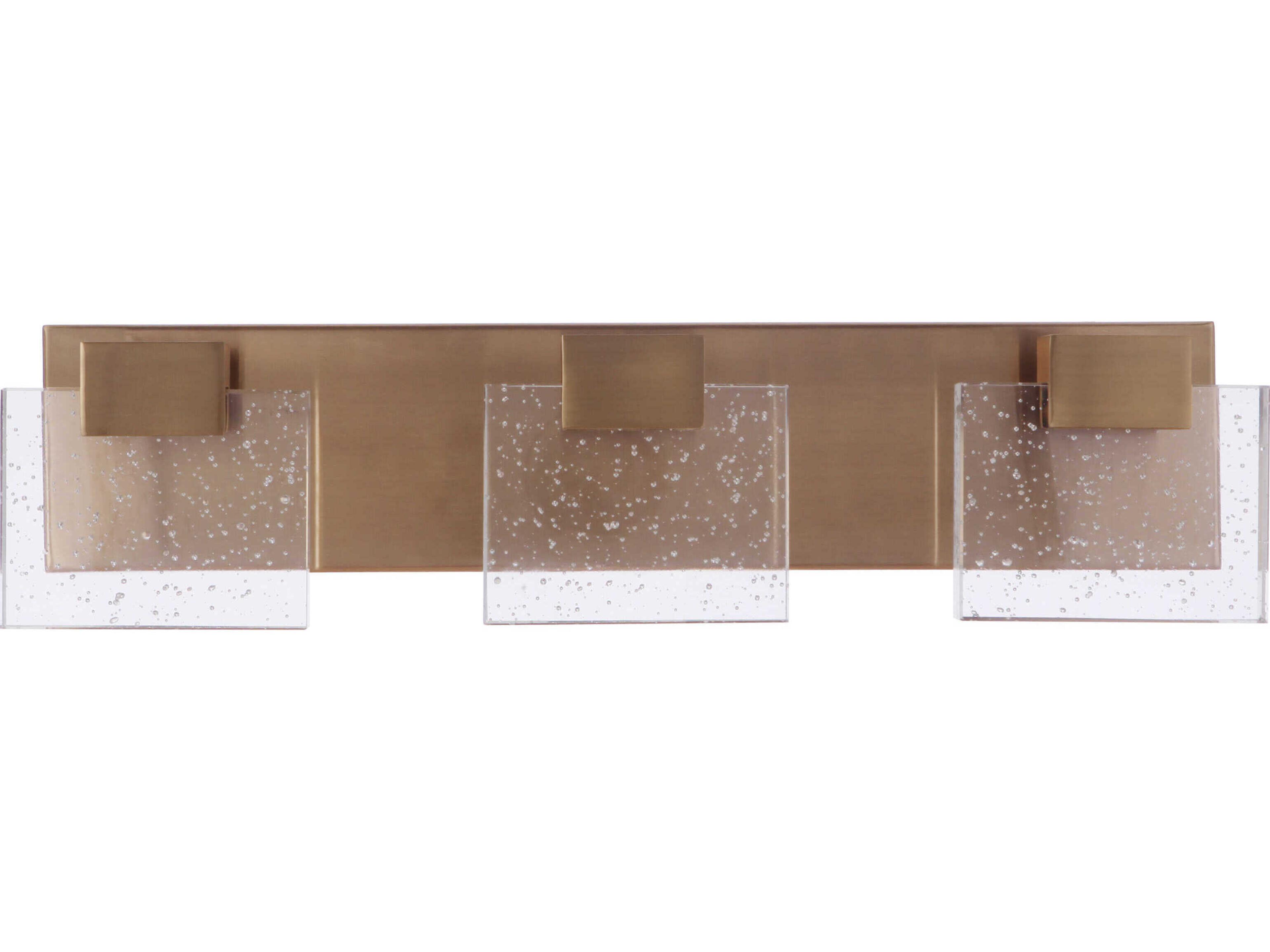 Craftmade Alamere 3-Light Satin Brass Glass LED Vanity Light