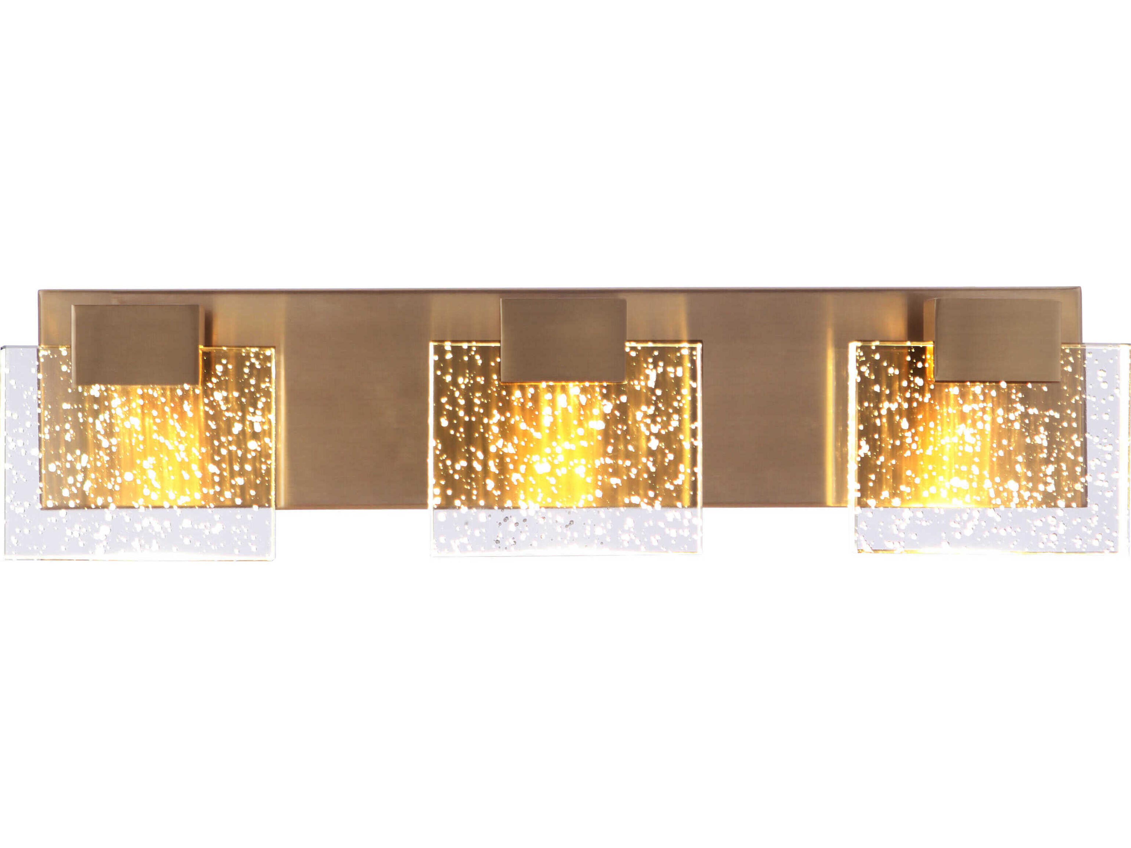 Craftmade Alamere 3-Light Satin Brass Glass LED Vanity Light